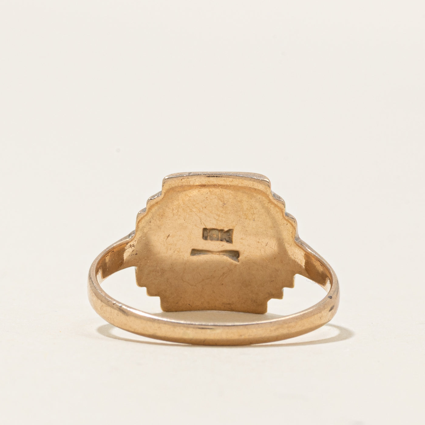 10k Yellow Gold "PJW" Initial Signet Ring | SZ 8