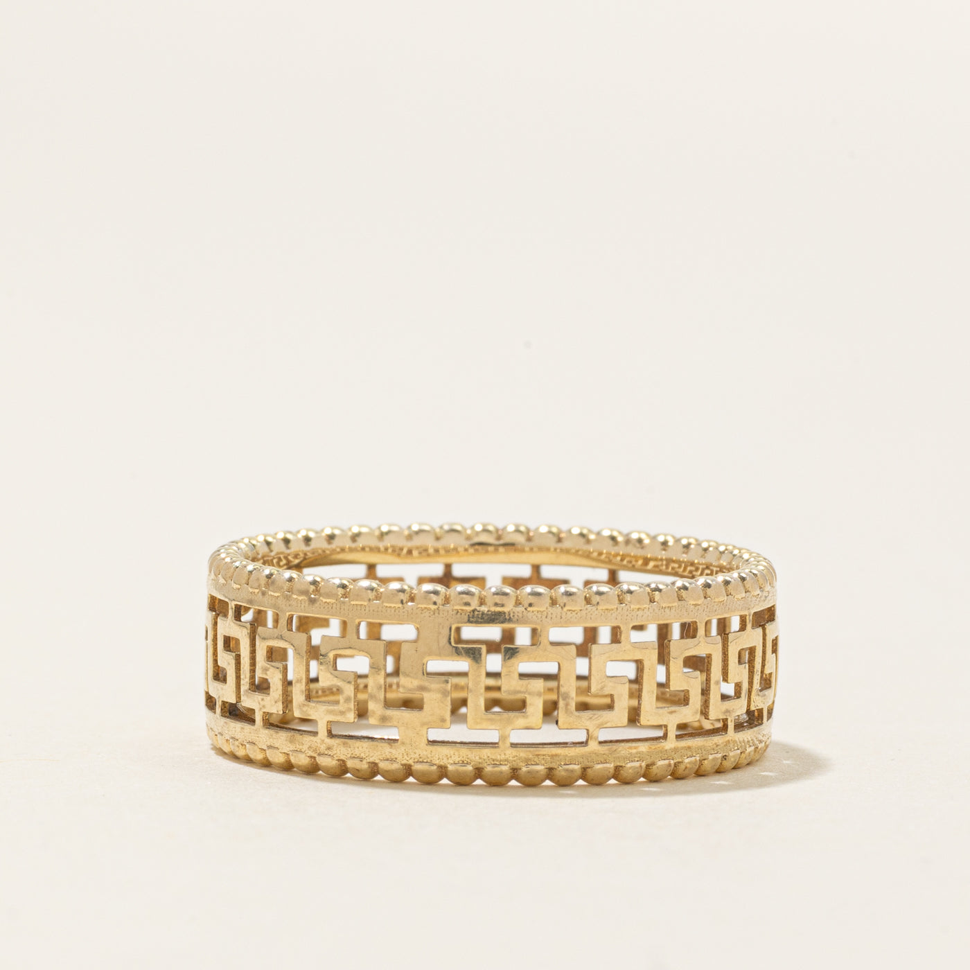 Alliance texturée en or jaune 10 carats italien | 7,40 mm | Taille 8,5