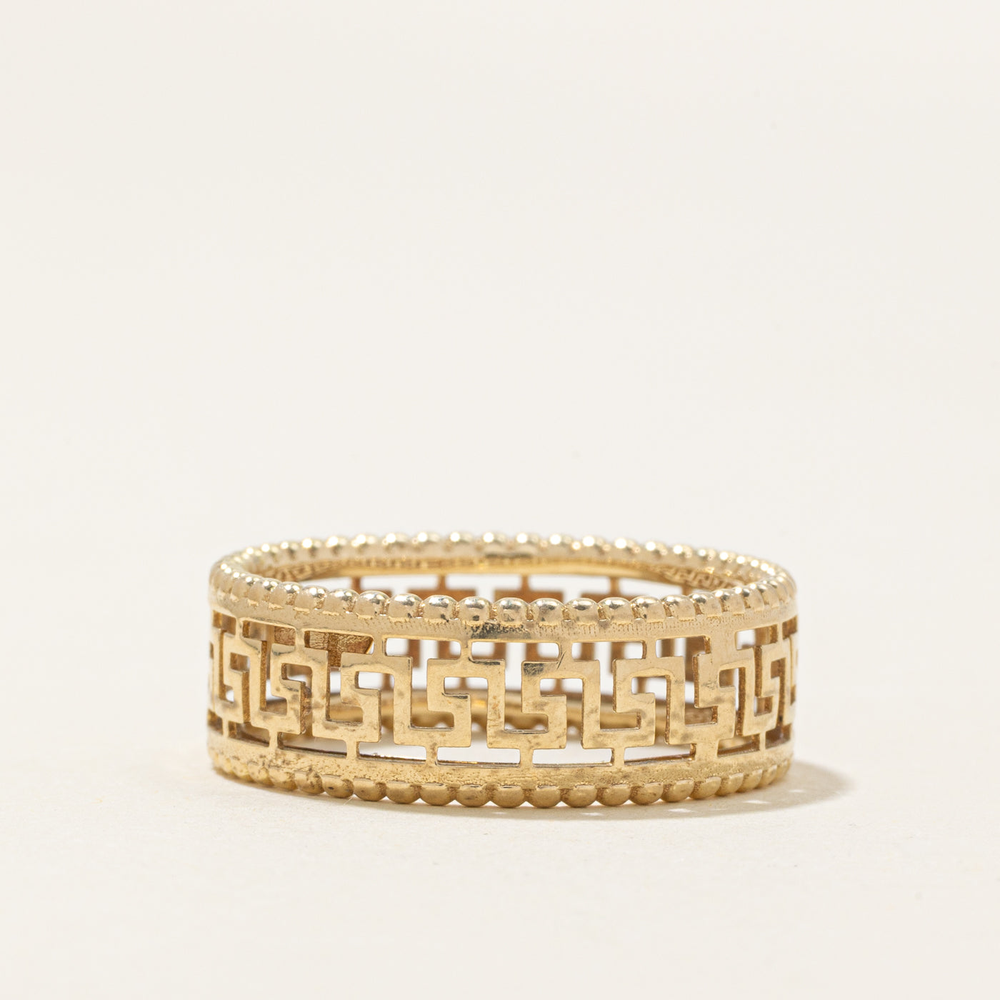 Alliance texturée en or jaune 10 carats italien | 7,40 mm | Taille 8,5