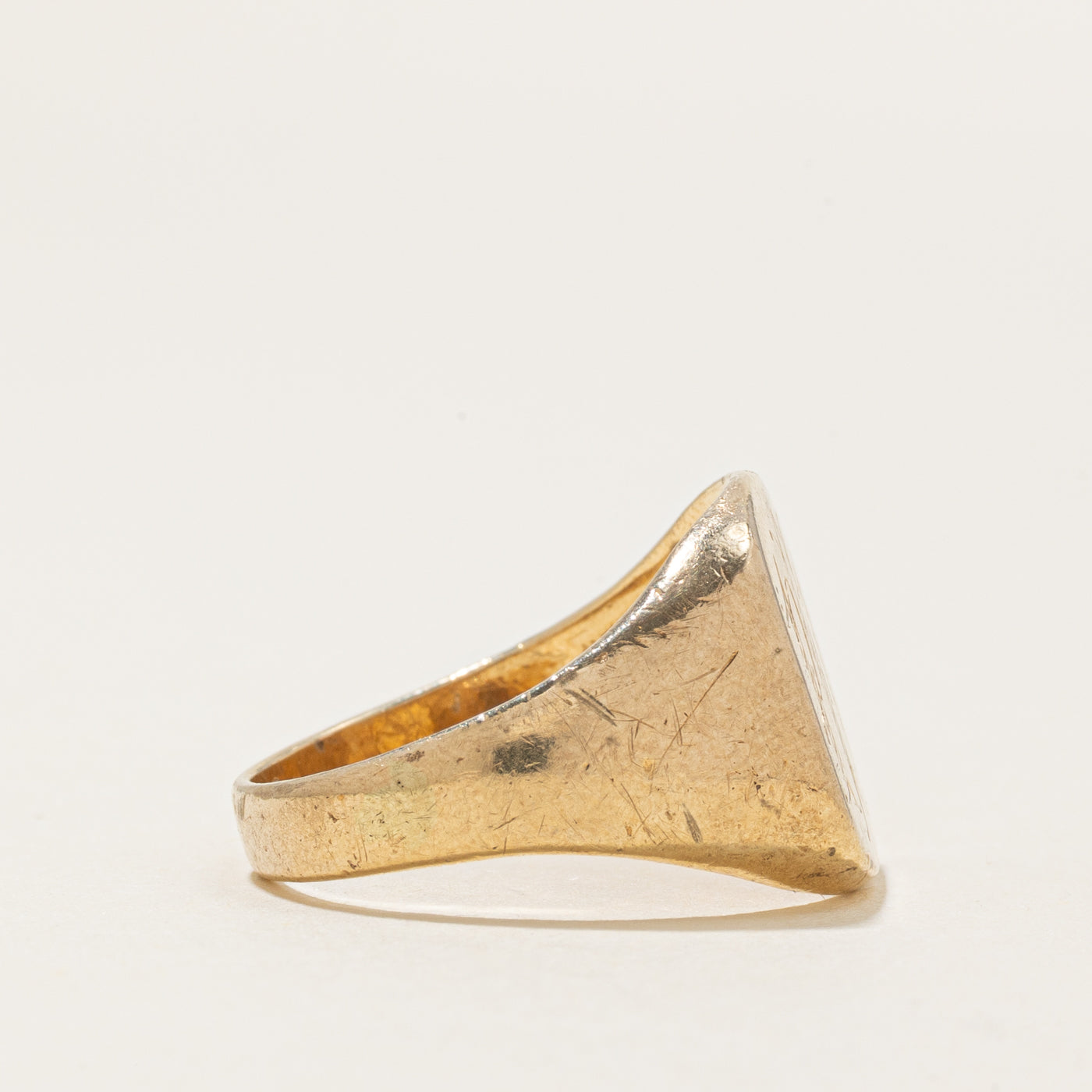10k Yellow Gold "PED" Initial Signet Ring | SZ 7.5