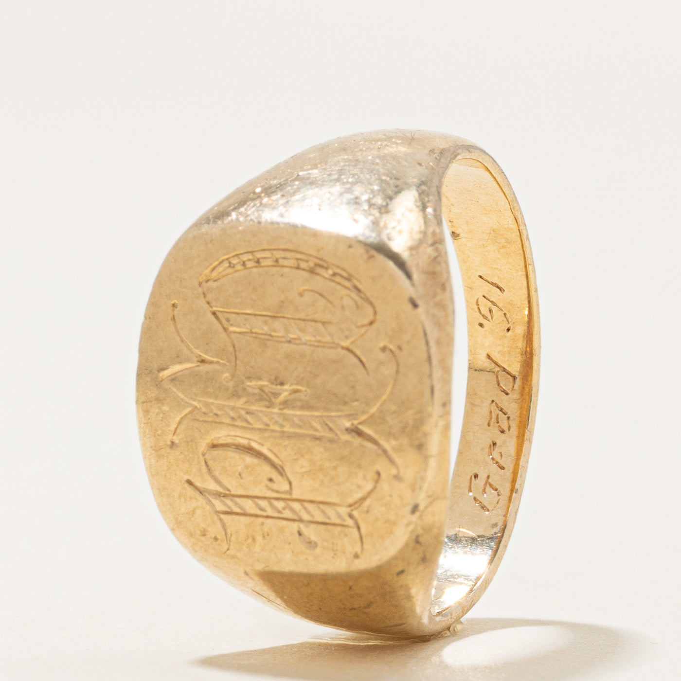 10k Yellow Gold "PED" Initial Signet Ring | SZ 7.5
