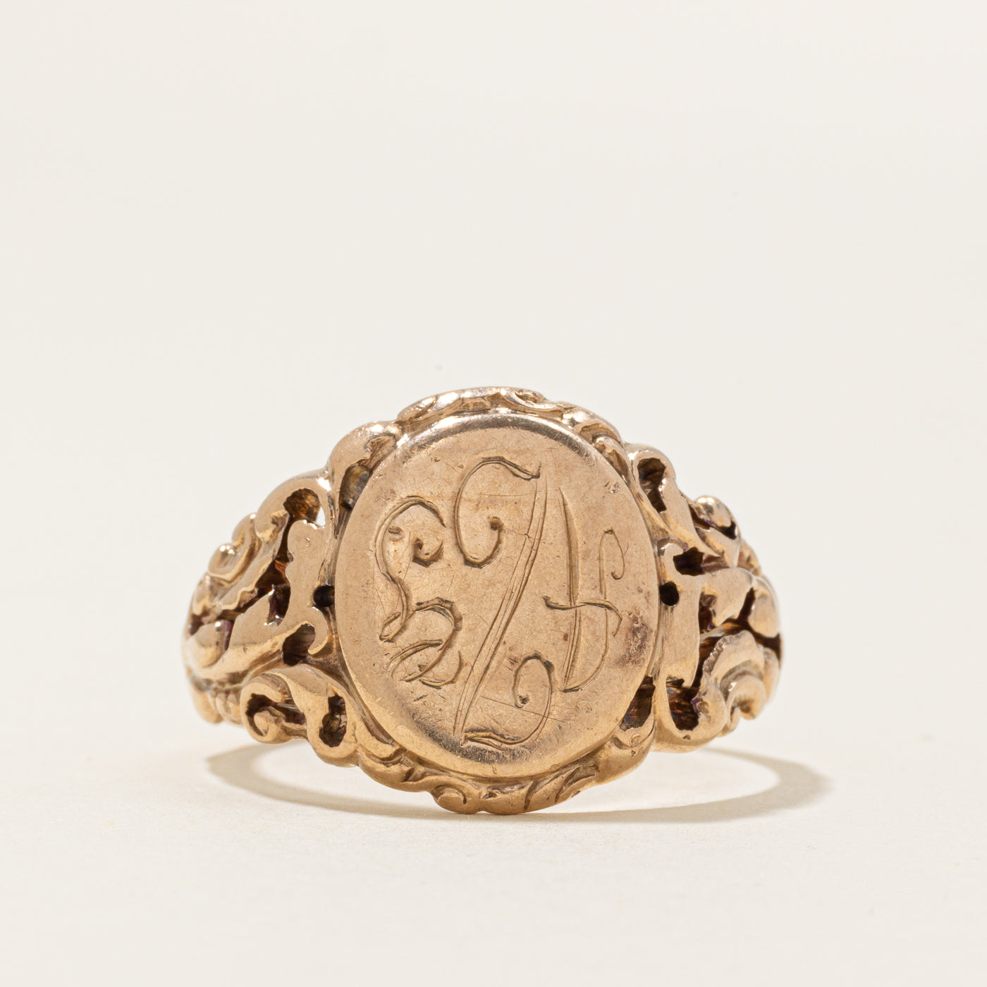 10k Yellow Gold Initial "AZG" Signet Ring | SZ 11