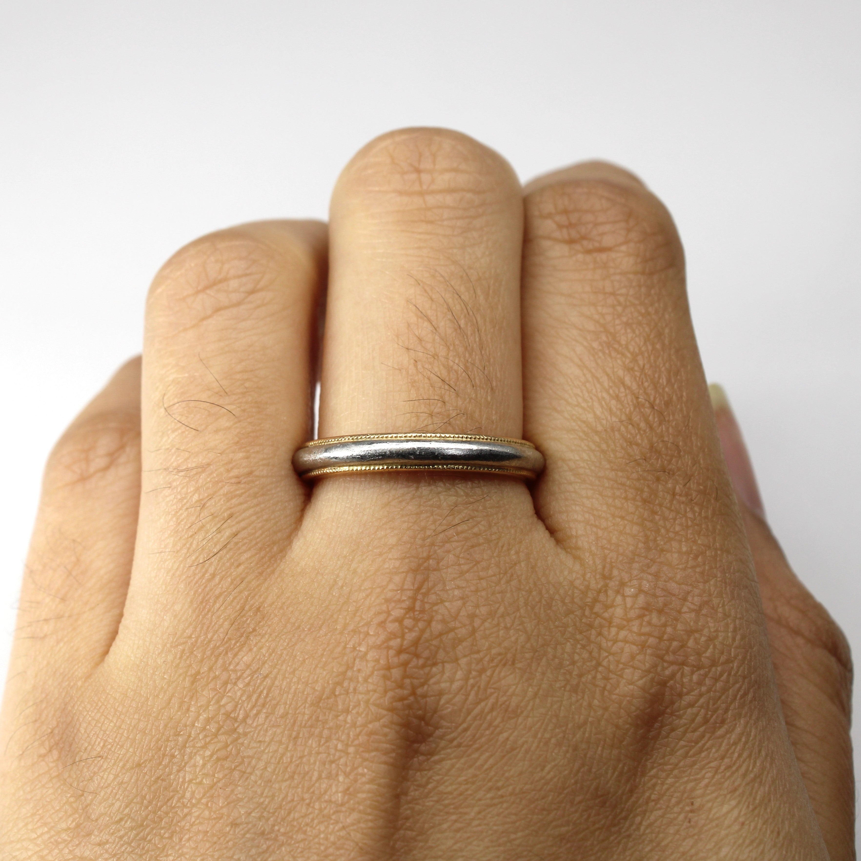 Tiffany & Co. 18k and Platinum Milgrain Together Wedding Band | SZ 8.5 |
