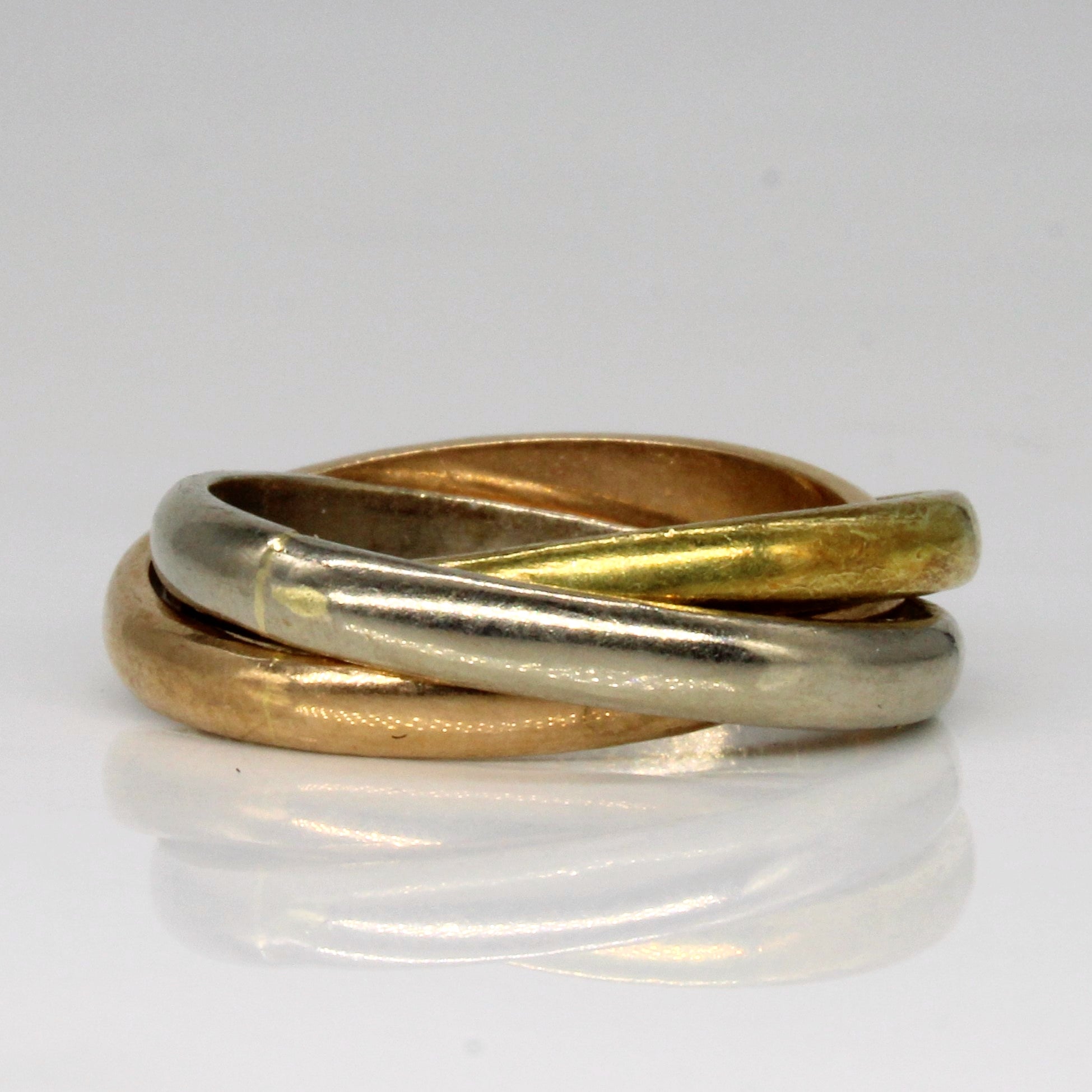 18k Tri Tone Gold Interlocked Rings | SZ 6.5 |