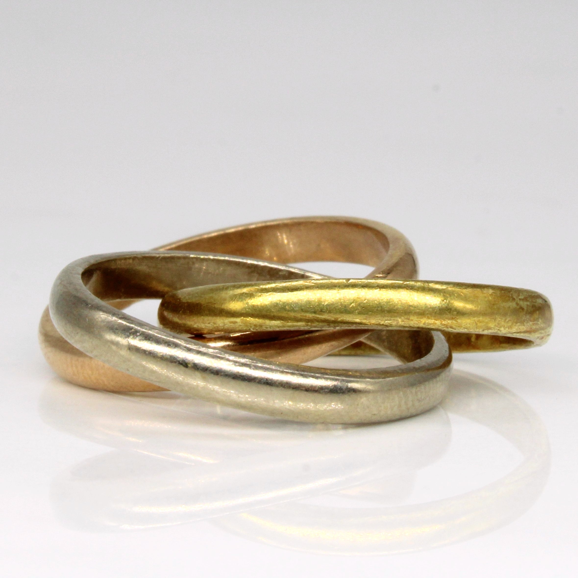 18k Tri Tone Gold Interlocked Rings | SZ 6.5 |