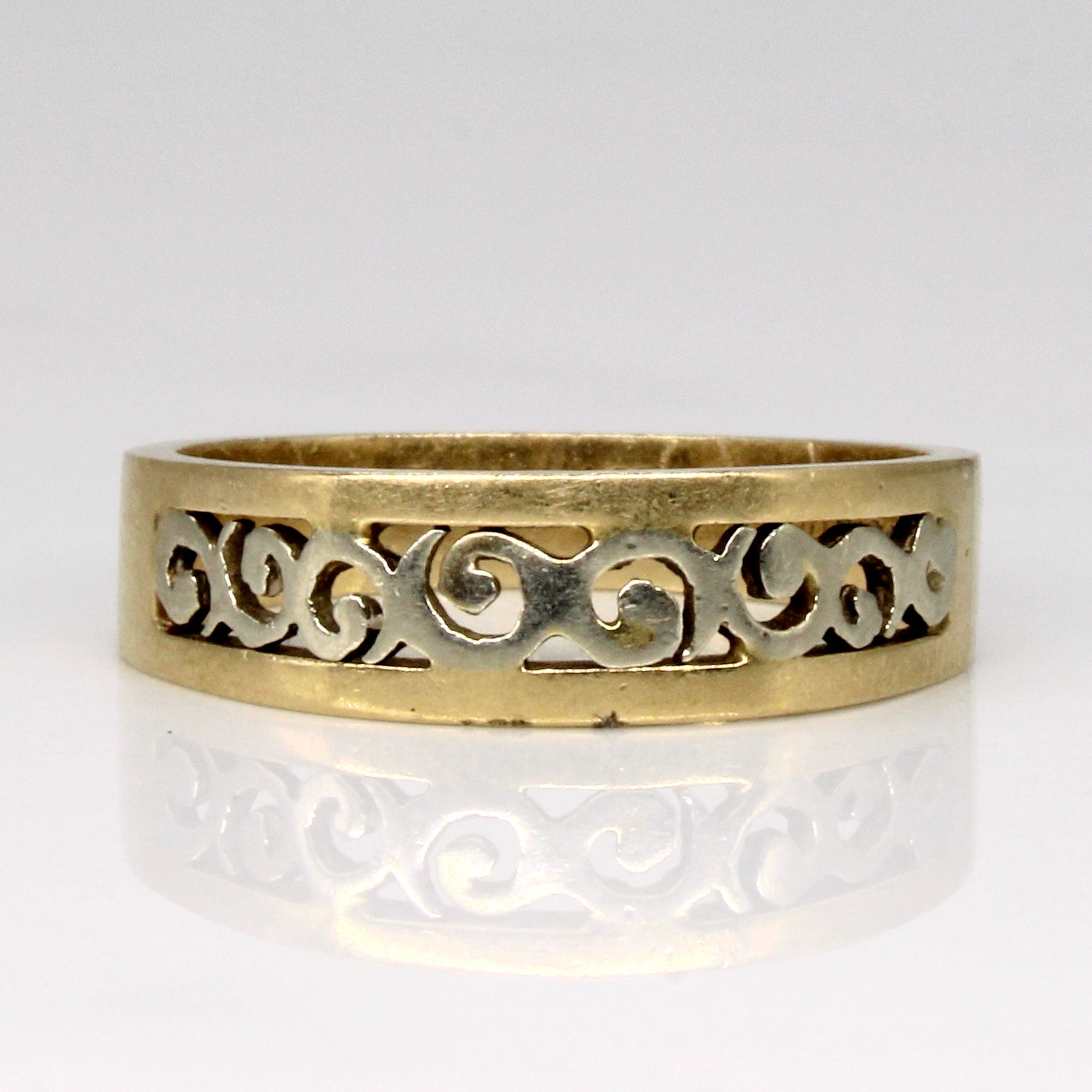 14k Two Tone Gold Lattice Ring | SZ 6.5 |