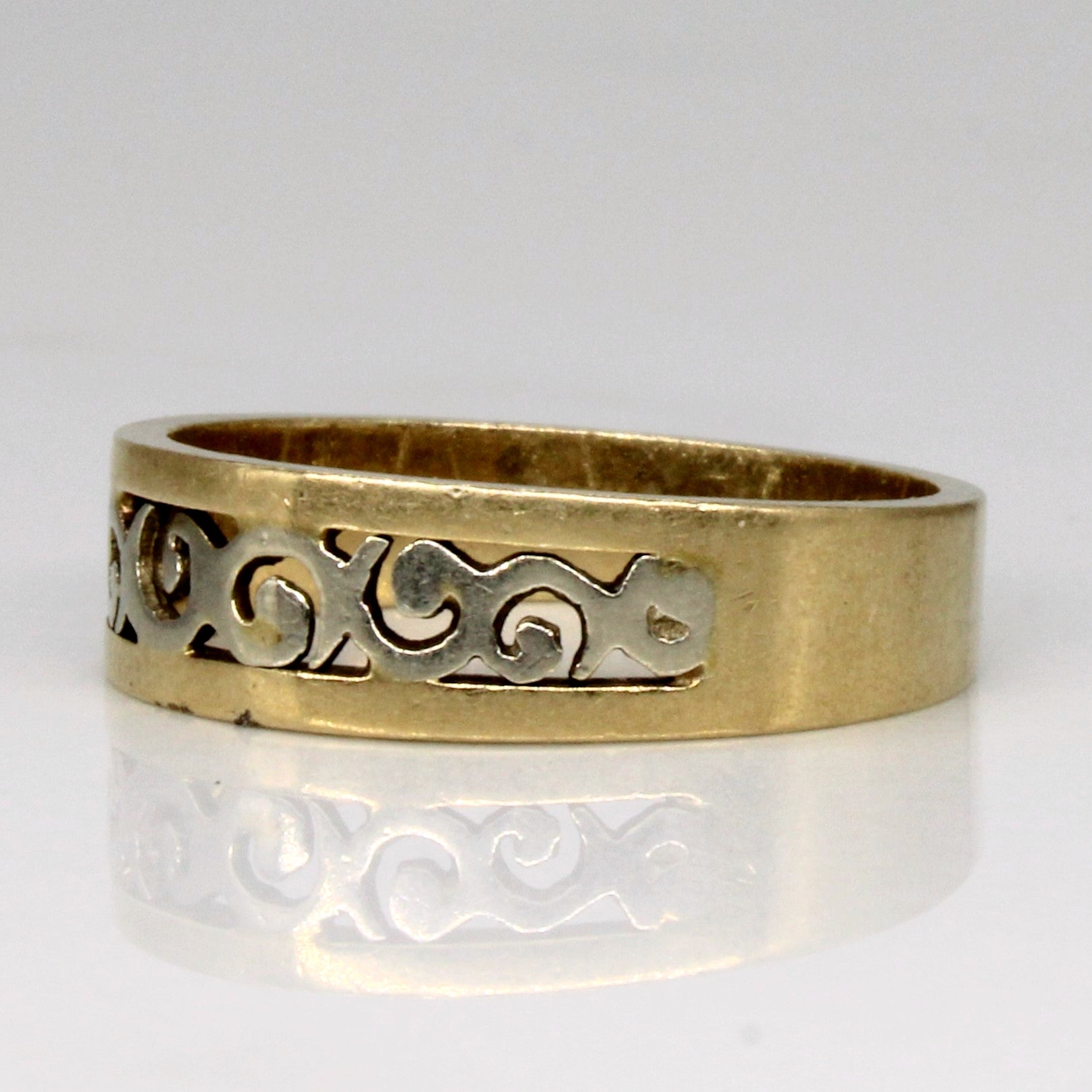 14k Two Tone Gold Lattice Ring | SZ 6.5 |
