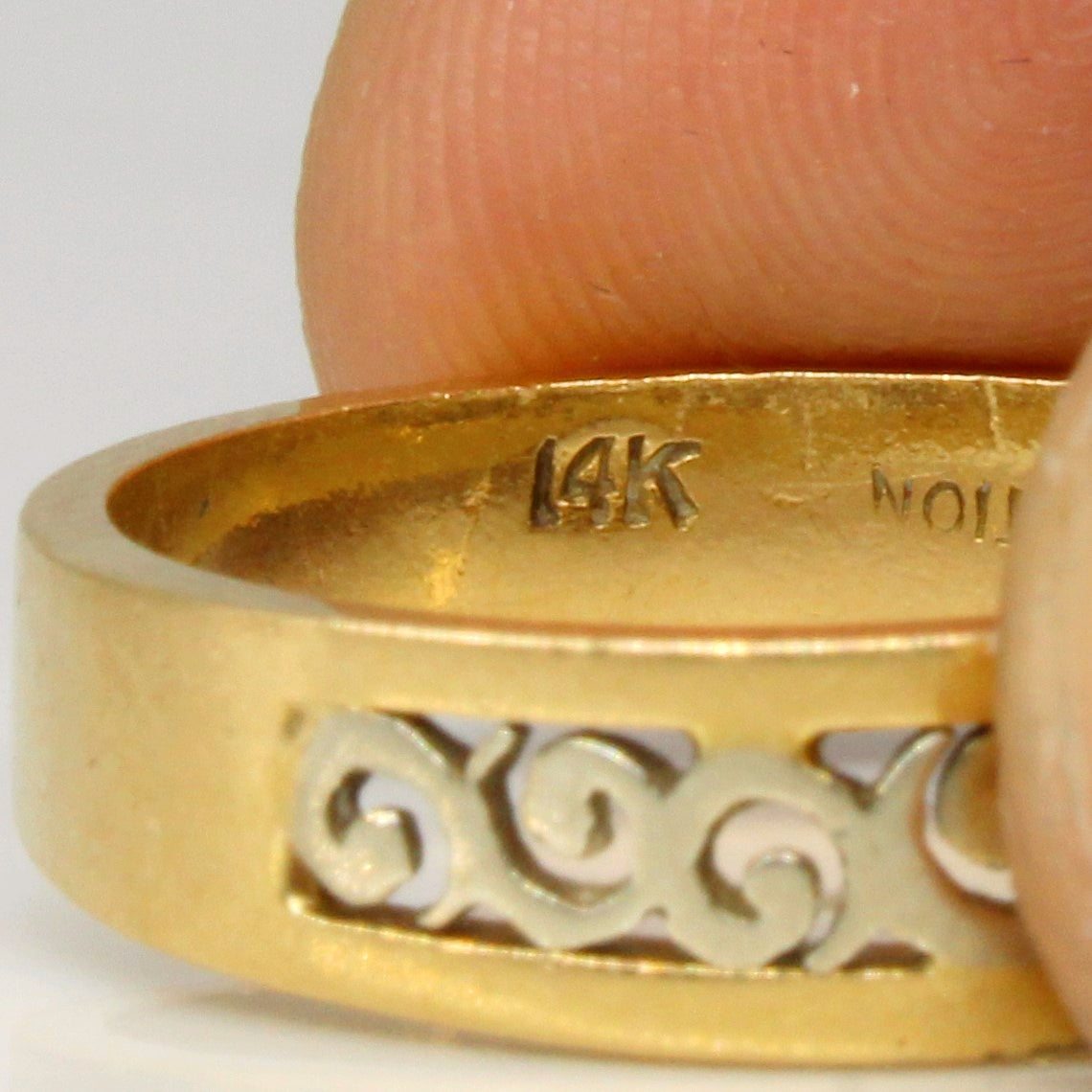 14k Two Tone Gold Lattice Ring | SZ 6.5 |