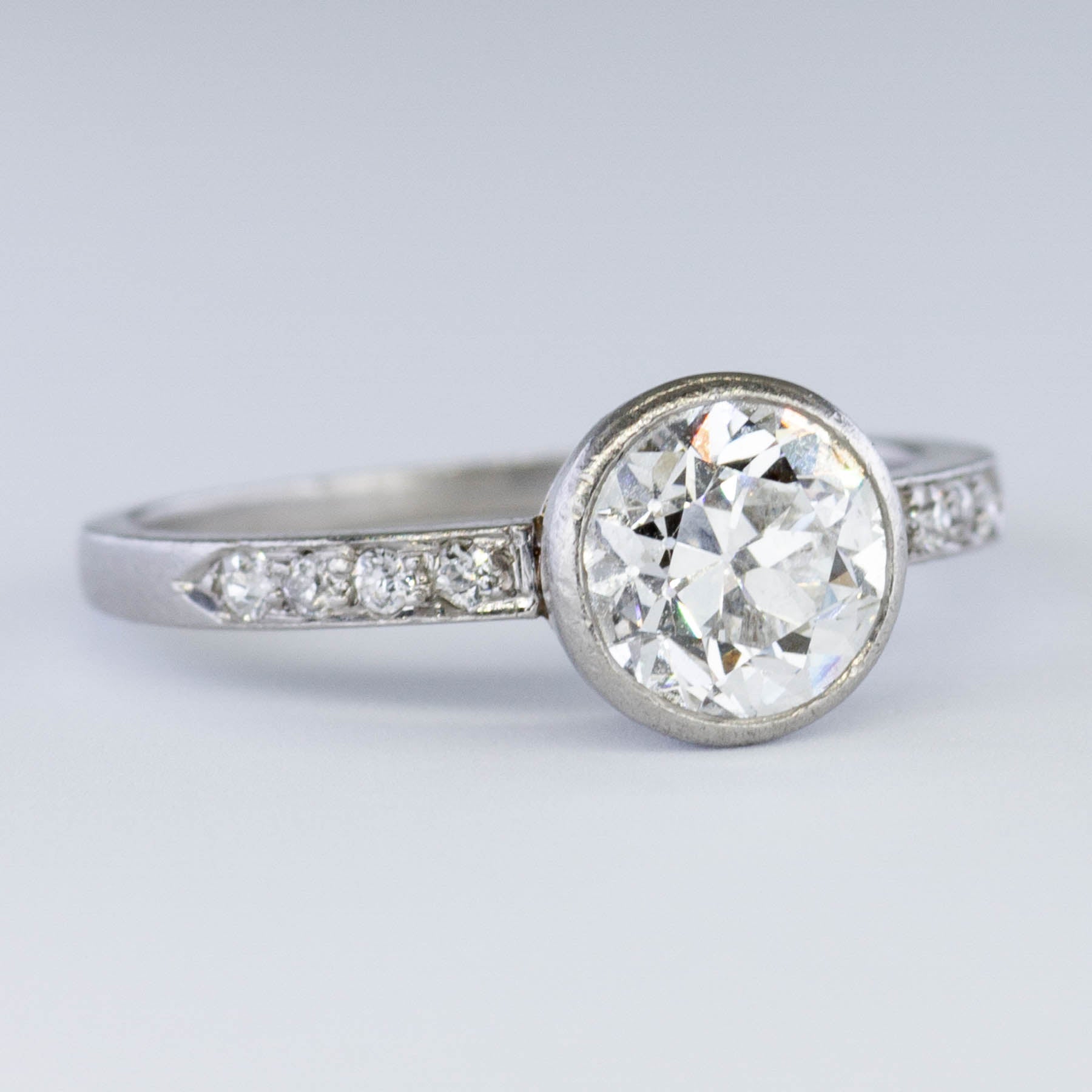 Art Deco Old European Cut Engagement Ring in Platinum | 1.33ctw | SZ 5.5 |