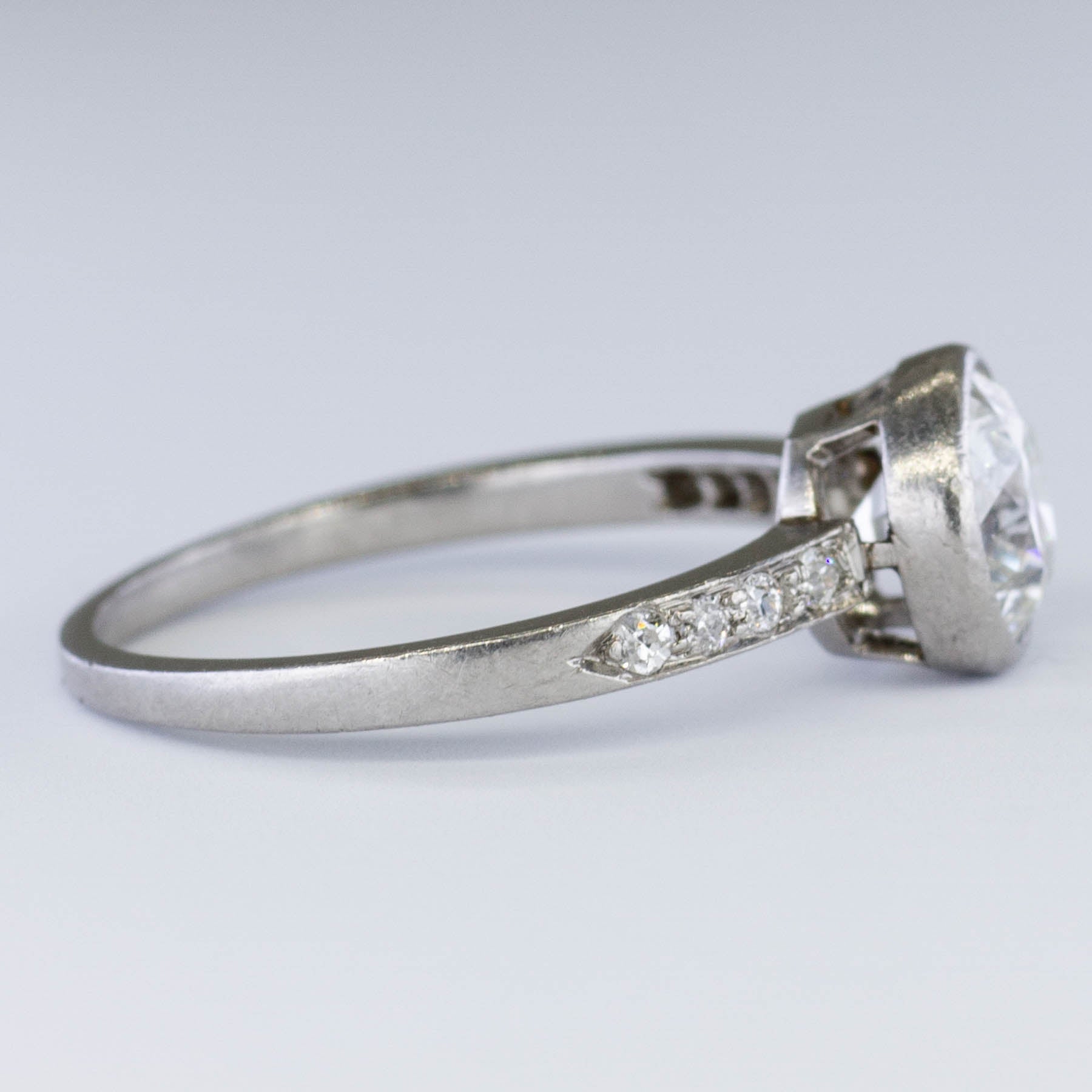 Art Deco Old European Cut Engagement Ring in Platinum | 1.33ctw | SZ 5.5 |
