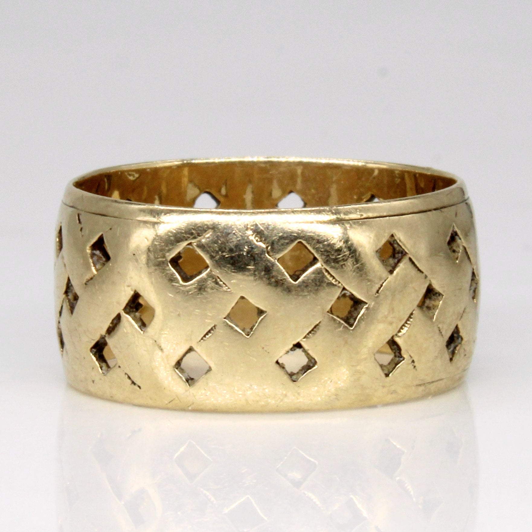 10k Yellow Gold Lattice Ring | SZ 8.75 |