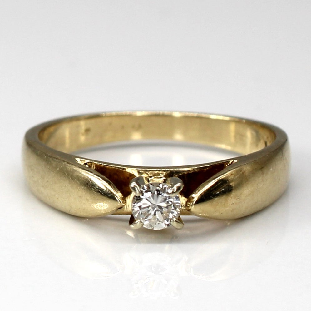 Solitaire Diamond Yellow Gold Ring | 0.12ct | SZ 5.75 |
