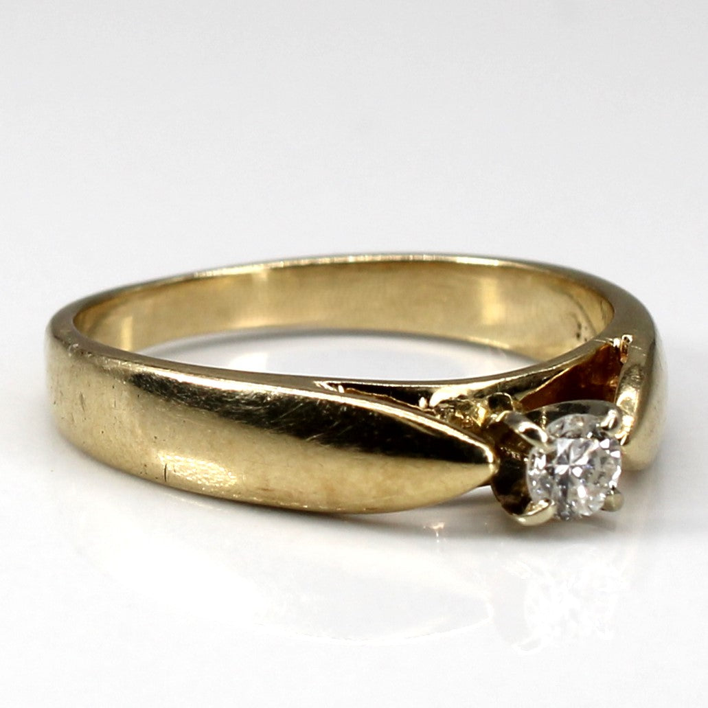 Solitaire Diamond Yellow Gold Ring | 0.12ct | SZ 5.75 |