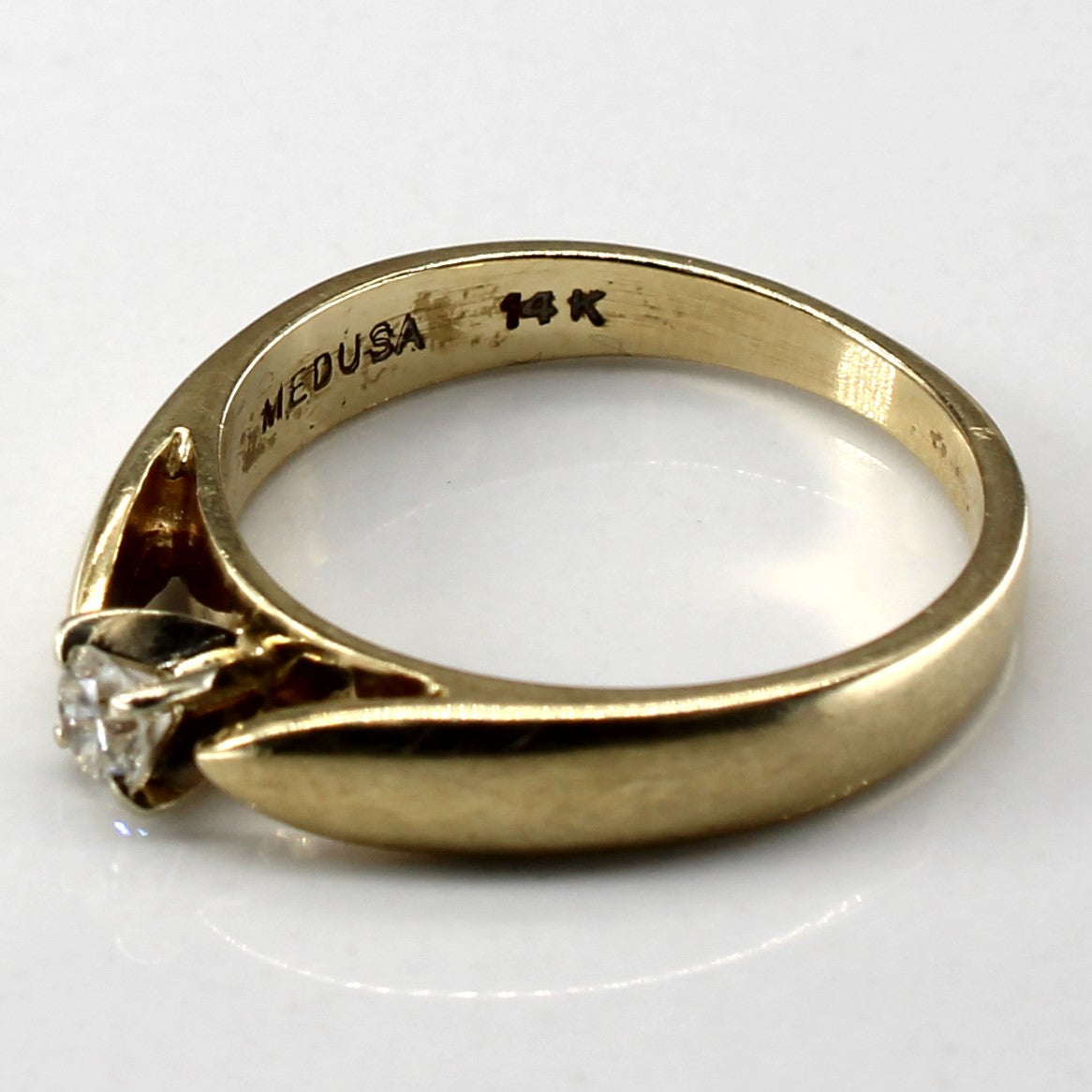 Solitaire Diamond Yellow Gold Ring | 0.12ct | SZ 5.75 |