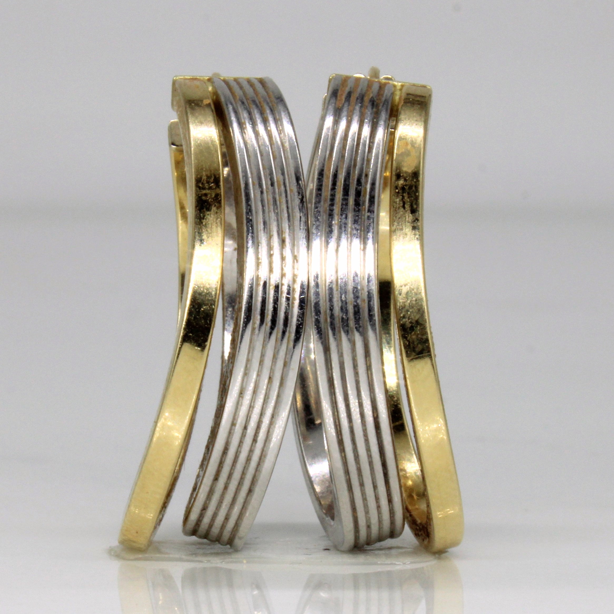 14k Two Tone Gold Hoop Earrings