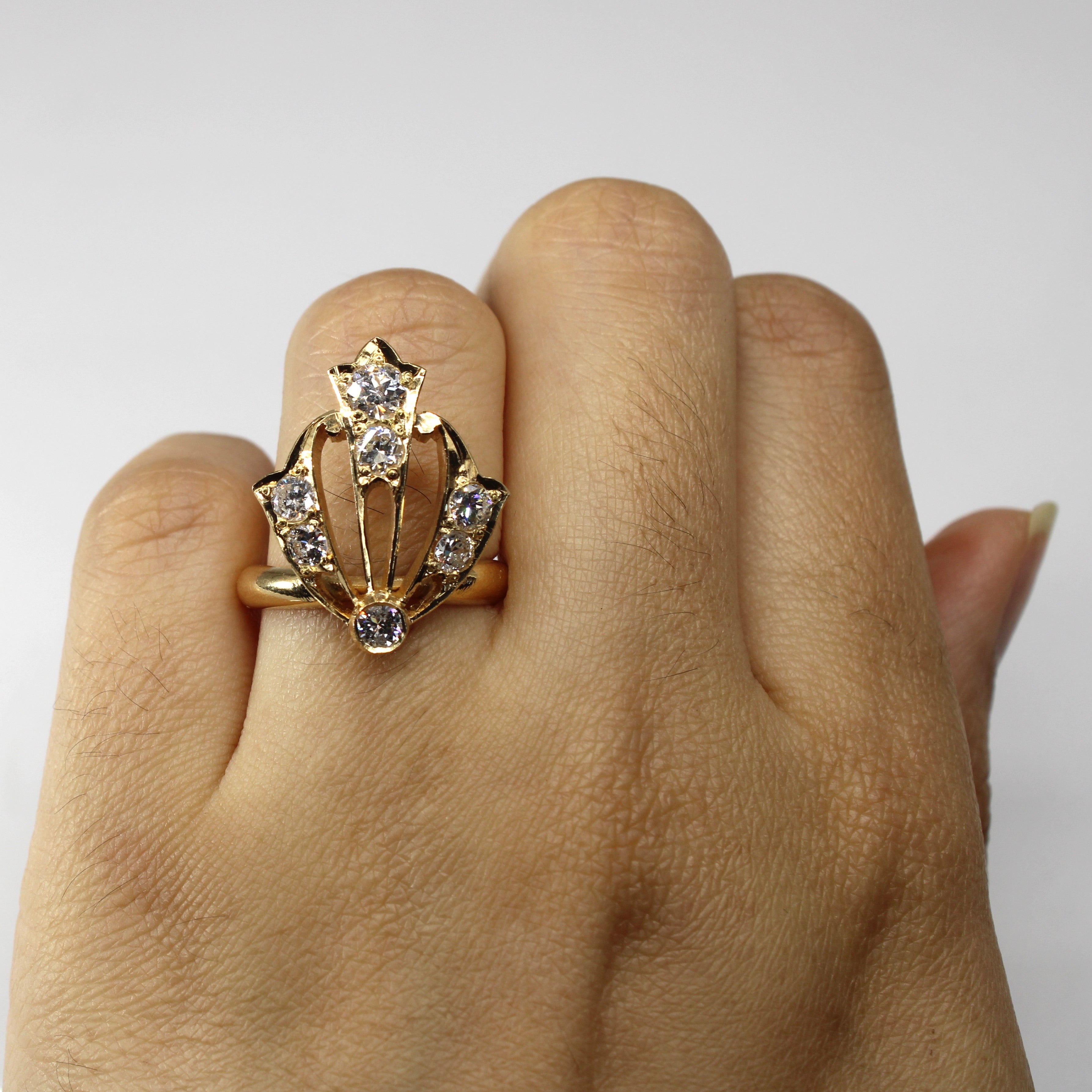 Vintage and Old European Cut Diamond Ring | 1.17ctw SI1/2 H/I/J | SZ 6.75 |