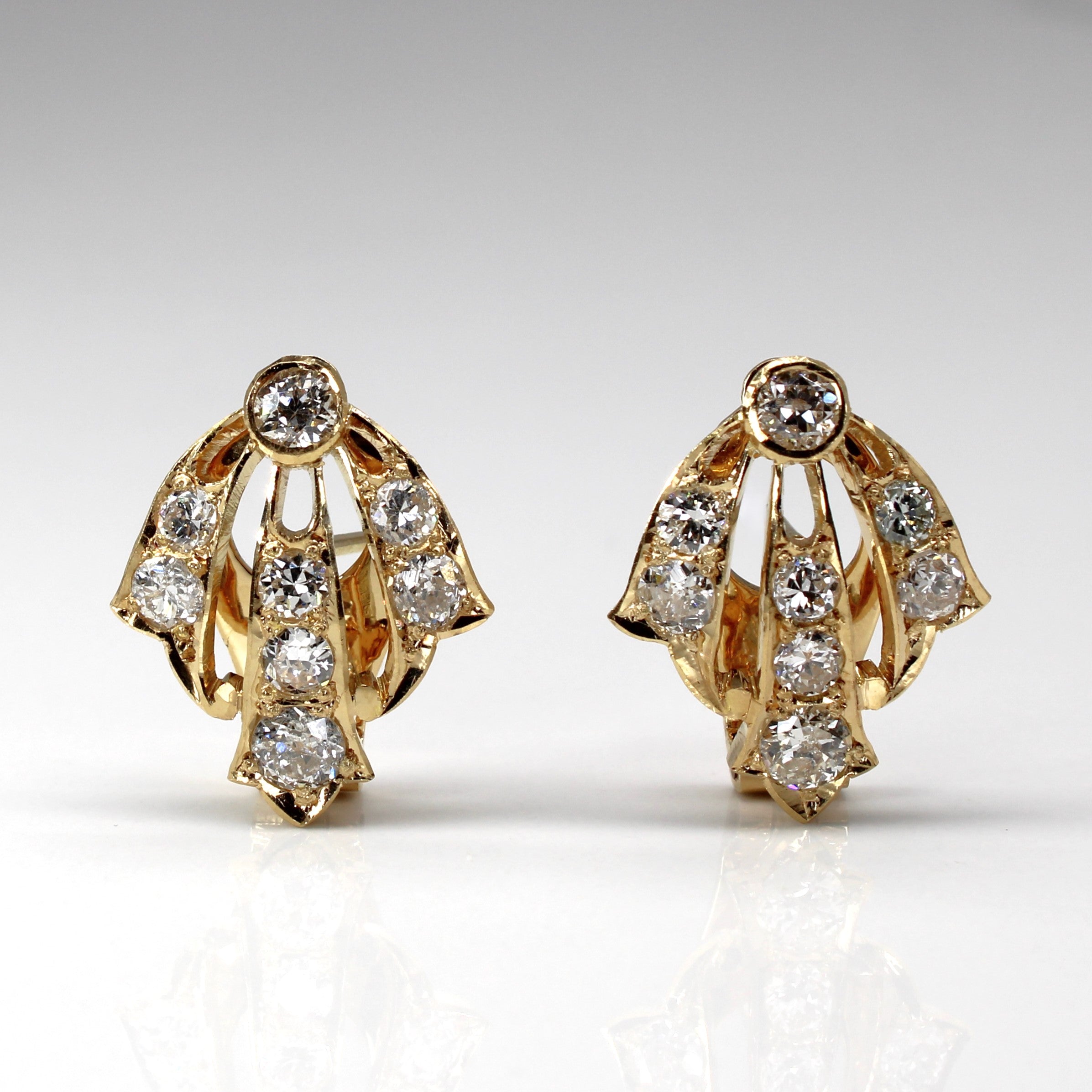 Vintage Old European and Round Brilliant Cut Diamond Earrings | 3.00ctw SI1/ H/I/J |