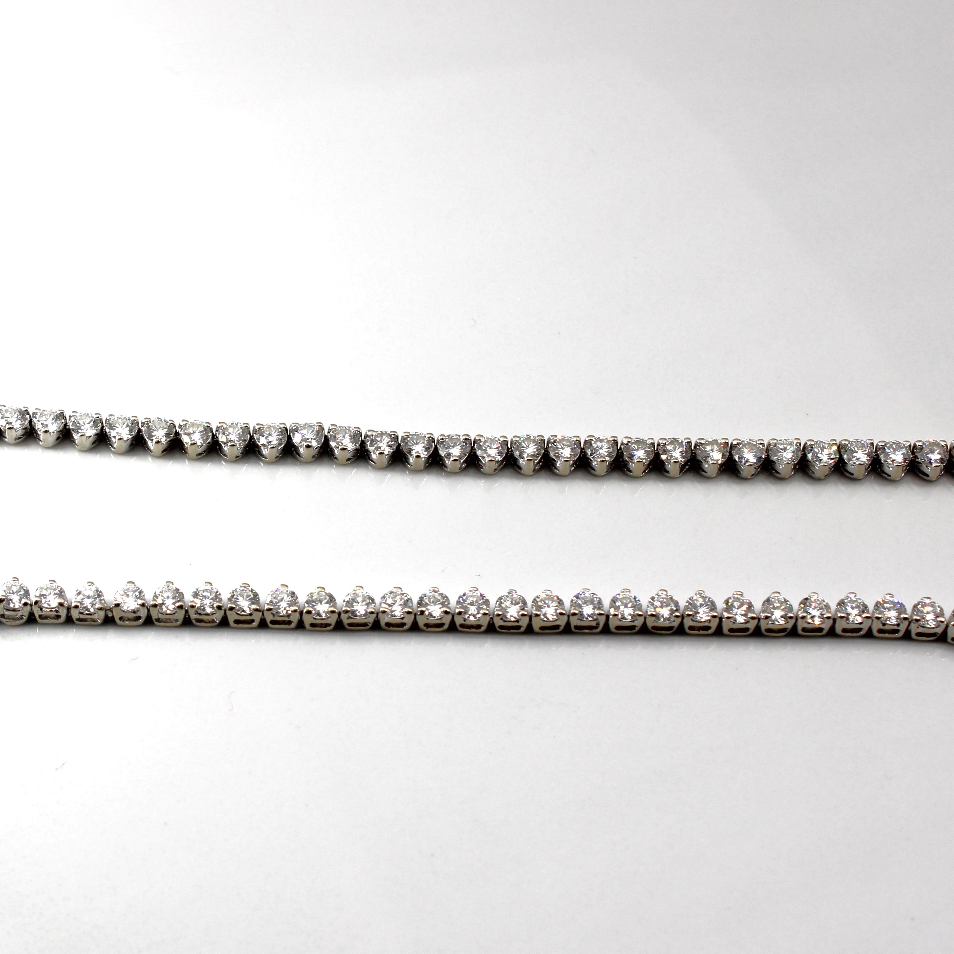 18k White Gold Diamond Tennis Necklace | 14.25ctw VS1/2 F/G | 17"|