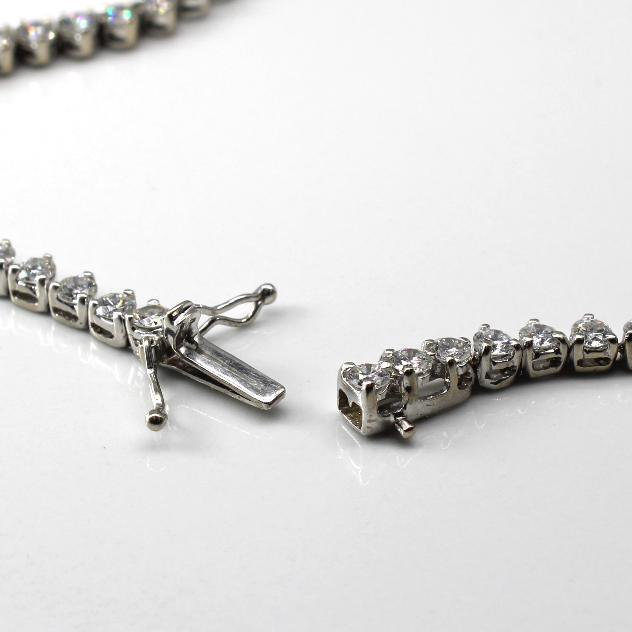 18k White Gold Diamond Tennis Necklace | 14.25ctw VS1/2 F/G | 17"|