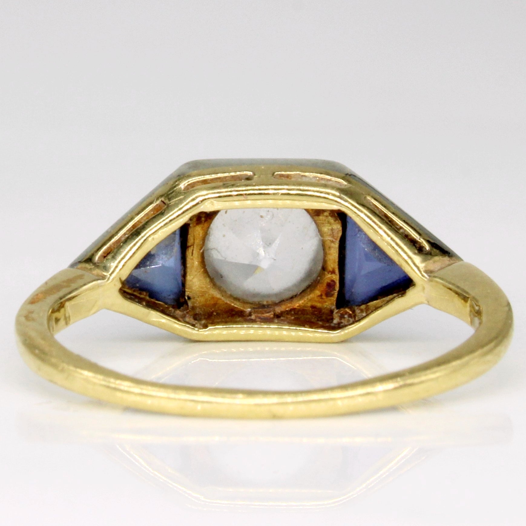 Bague vintage en saphir synthétique | 1,45 ct | Taille 4,25 |