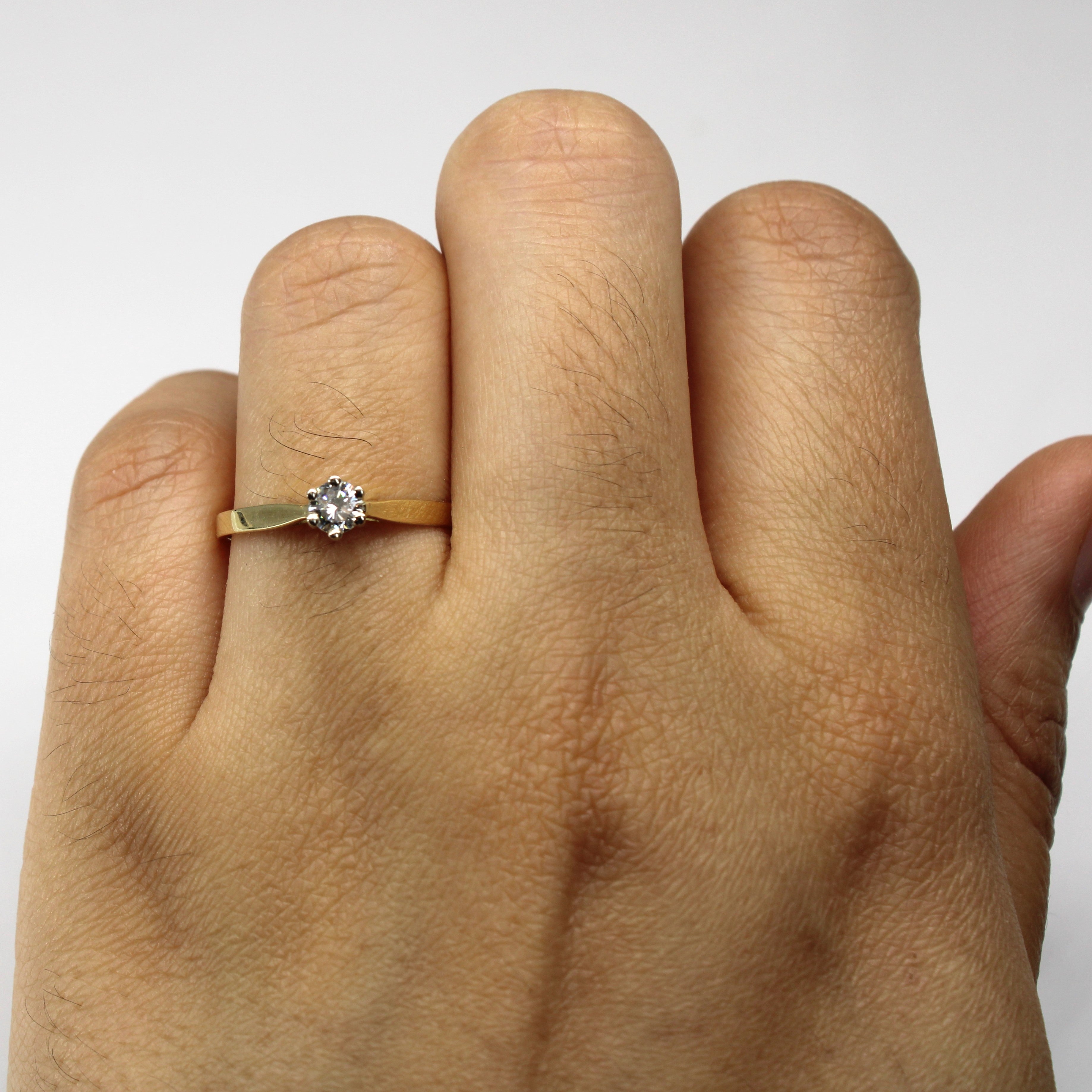 Bague solitaire en diamant | 0,18 ct | Taille 7 |