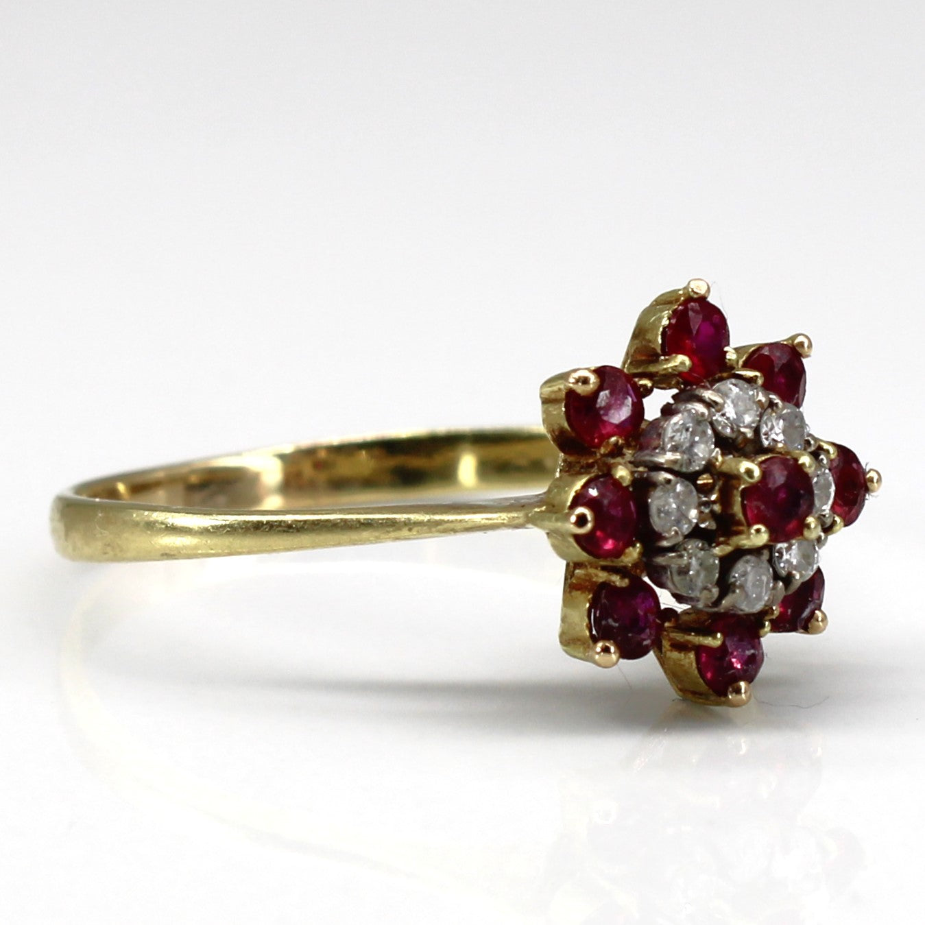Cluster Ruby & Diamond Cocktail Ring | 1.00ctw | 0.16ctw | SZ 11.75 |