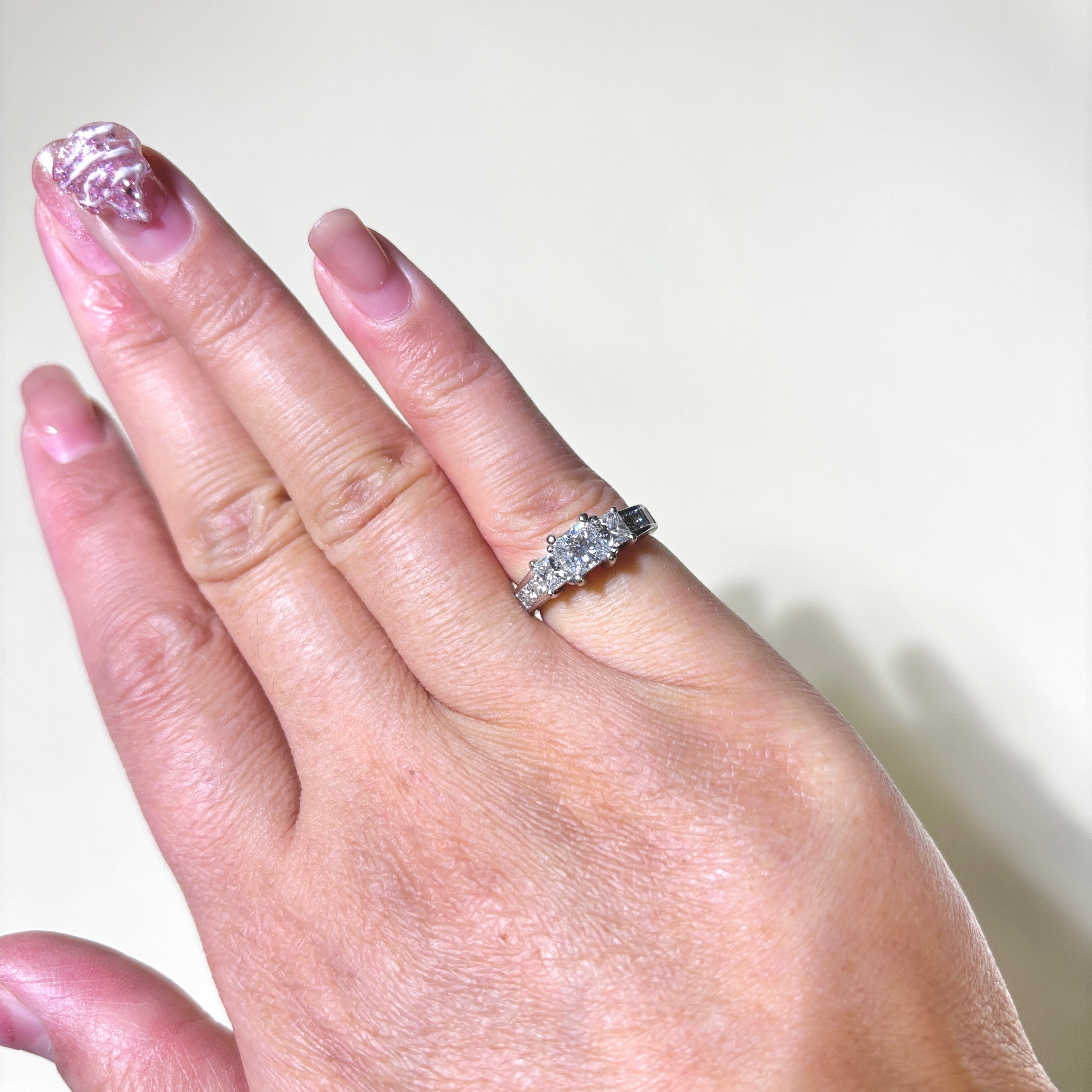 14K White Gold Princess Cut Diamond Engagement Ring | 1.50ctw | SZ 3.5