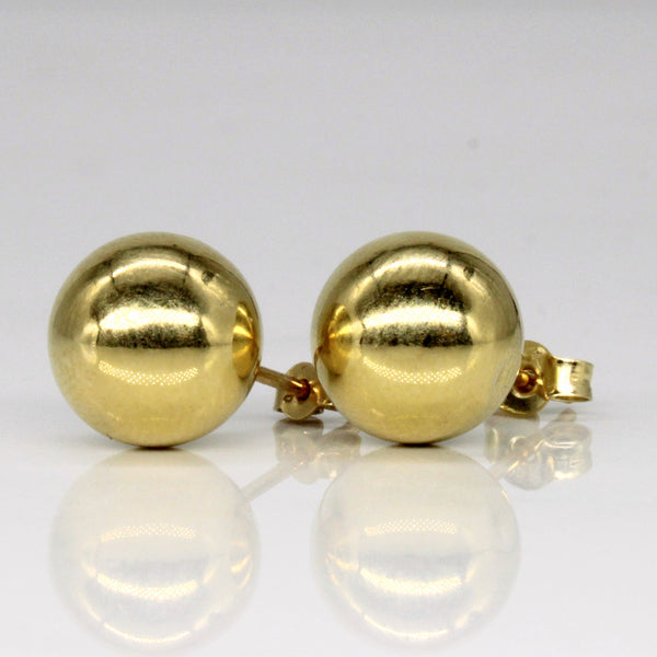 18k Yellow Gold Sphere Earrings