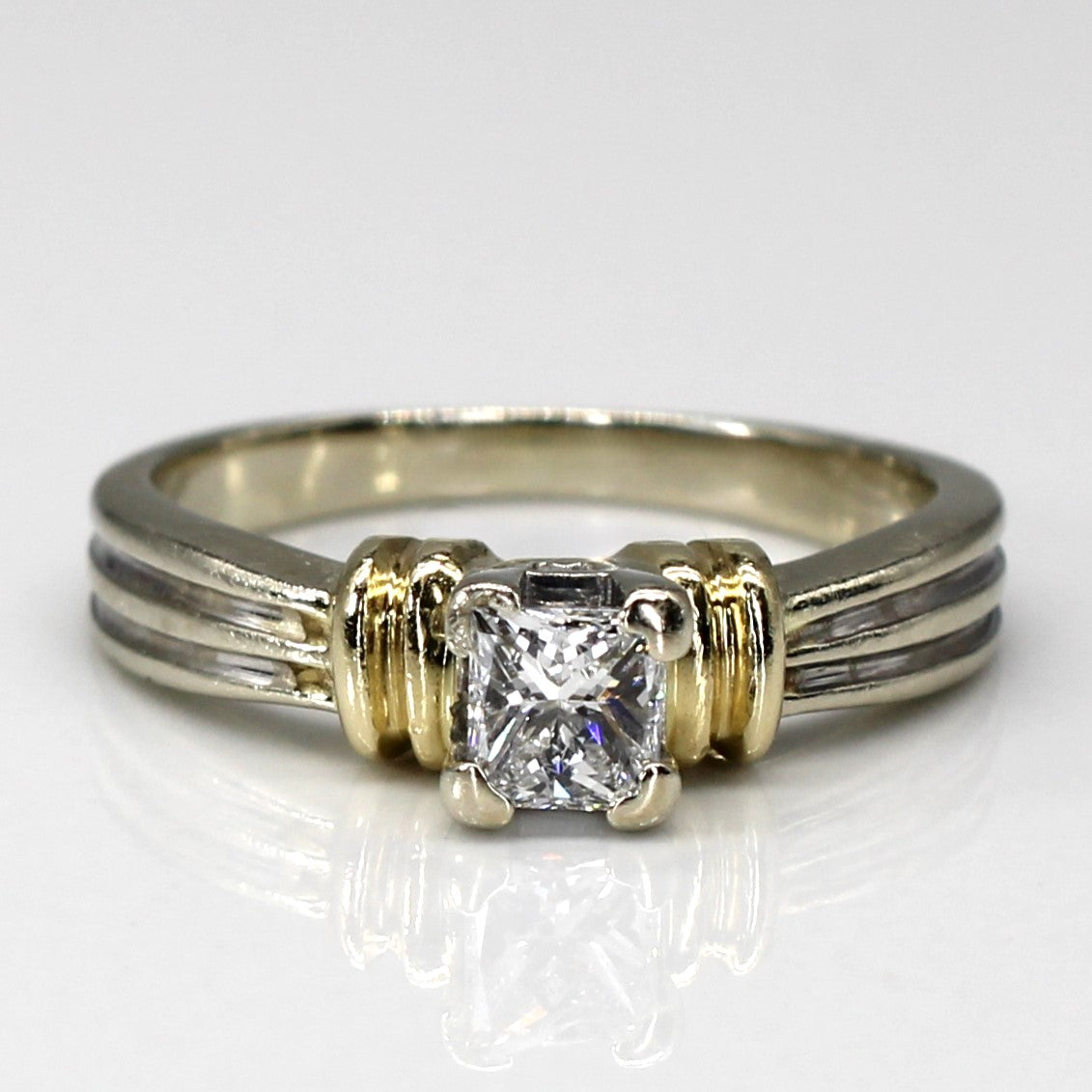 Solitaire Princess Diamond Ring | 0.36ct VS2 G/H | SZ 6 |