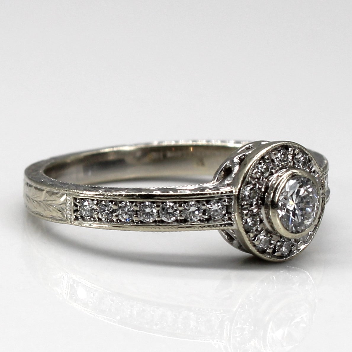 Halo Canadian Diamond Engagement Ring | 0.45ctw SI2 E | SZ 4.5|