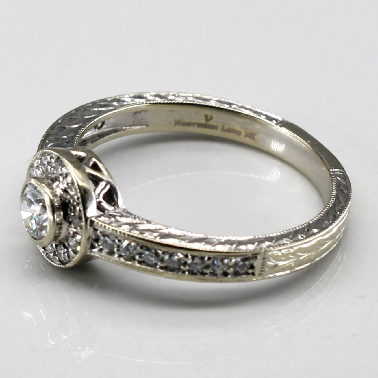 Halo Canadian Diamond Engagement Ring | 0.45ctw SI2 E | SZ 4.5|