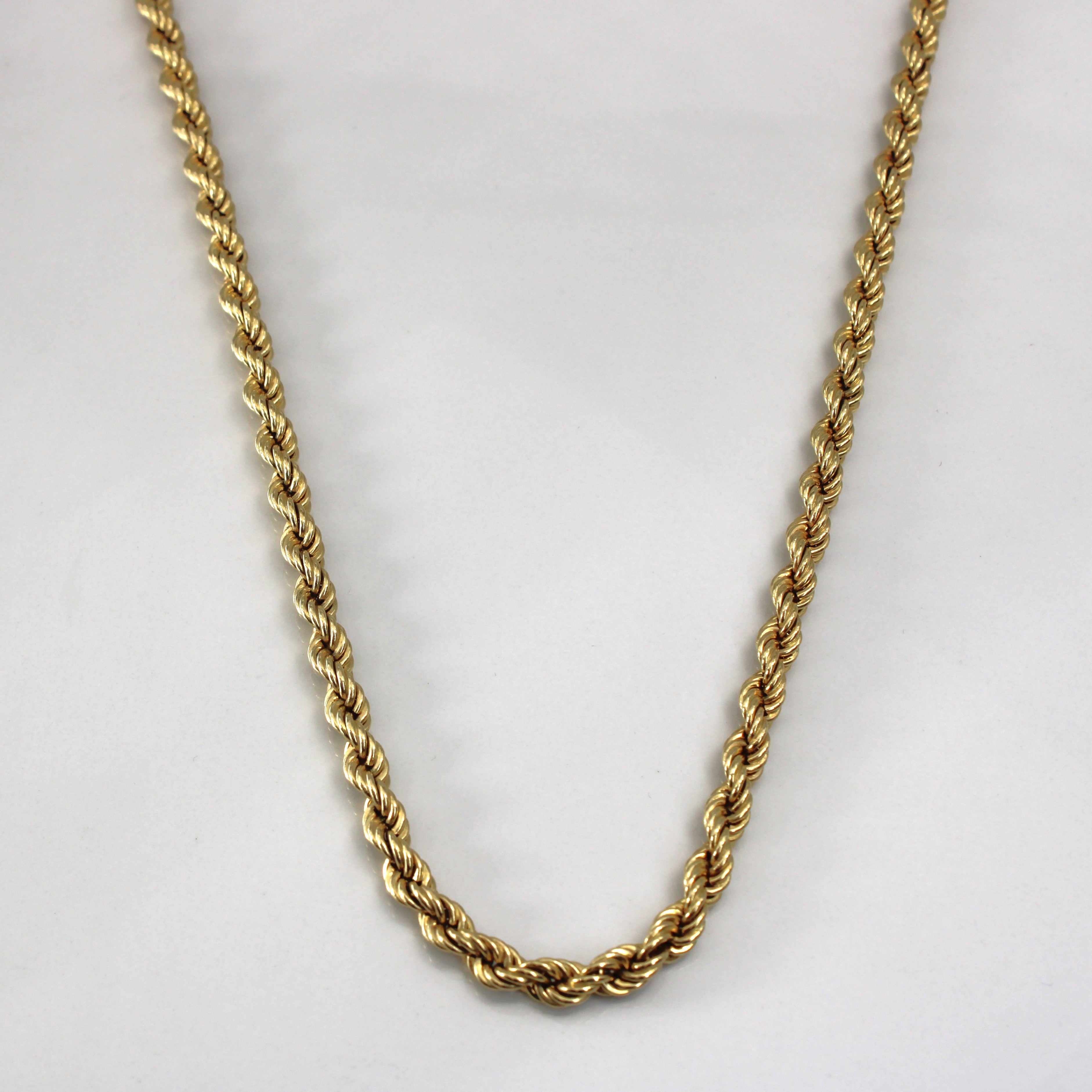 Chaîne corde en or jaune 10 carats | 66 cm |