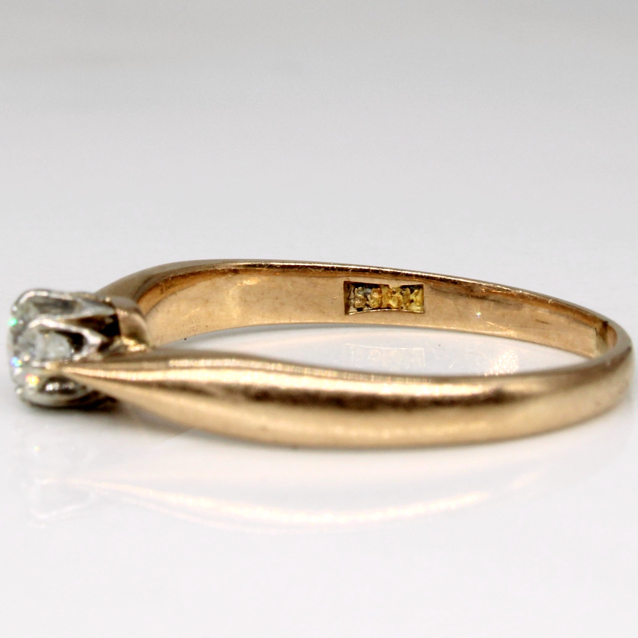 Bague en diamant taille ancienne européenne | 0,13 ct | Taille 6 |