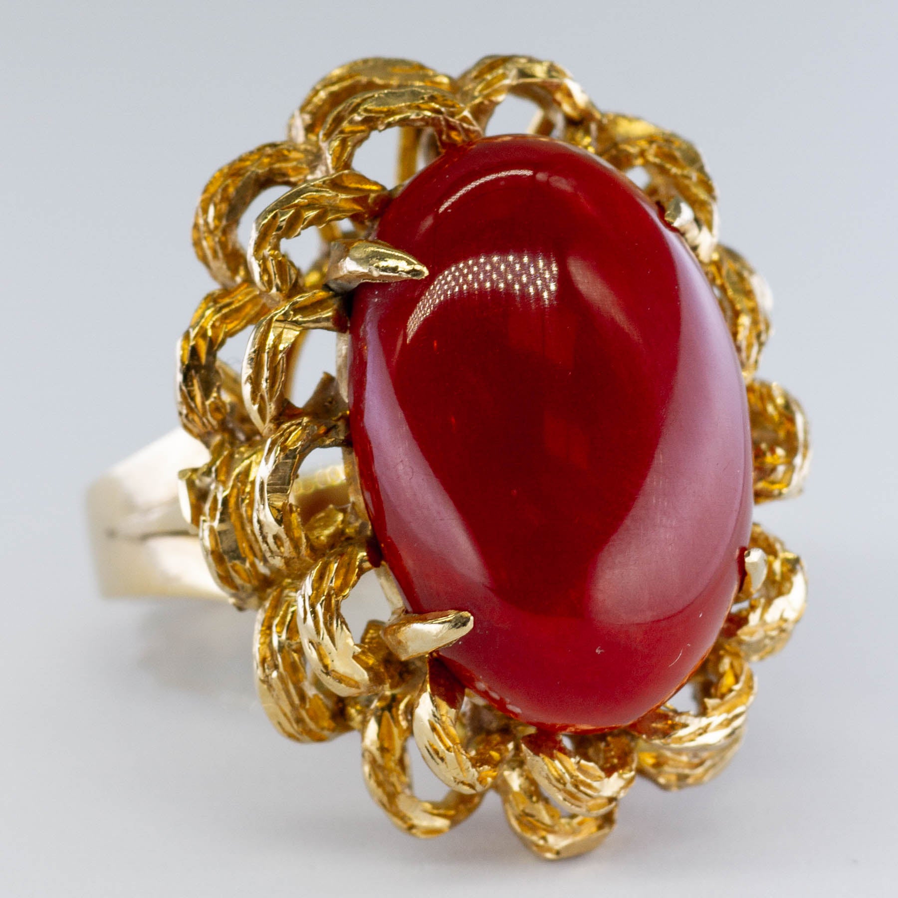 Carnelian Agate Cocktail Ring | 11.50ct | SZ 5 |