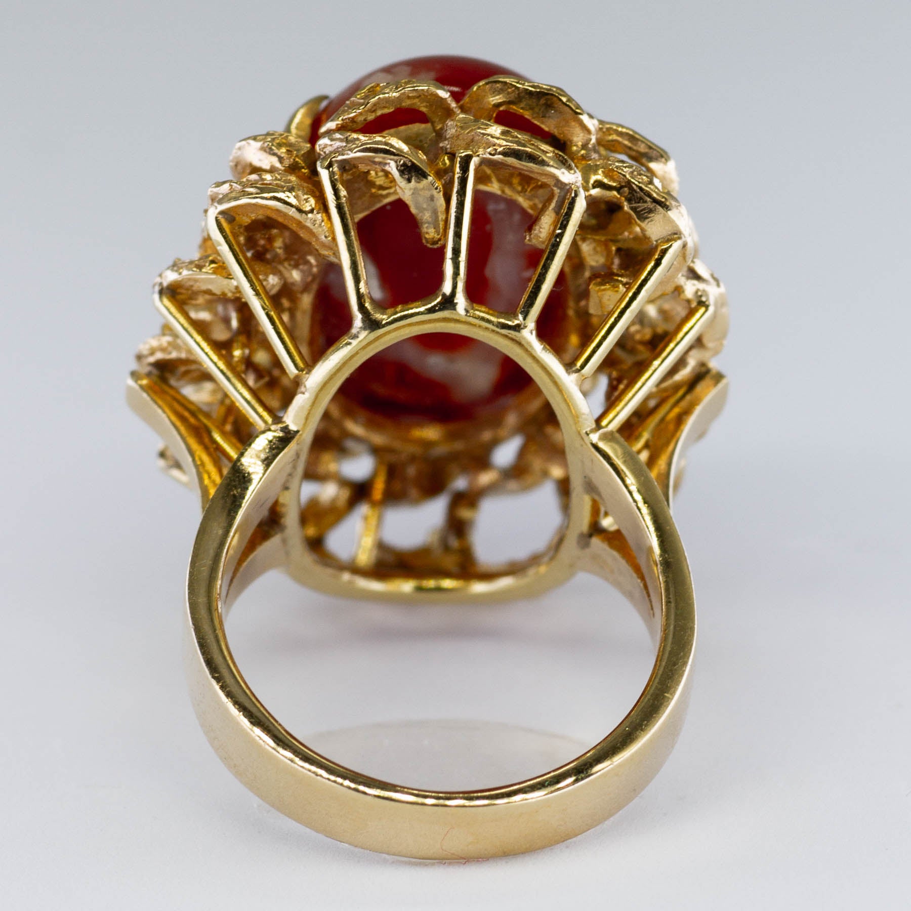 Carnelian Agate Cocktail Ring | 11.50ct | SZ 5 |