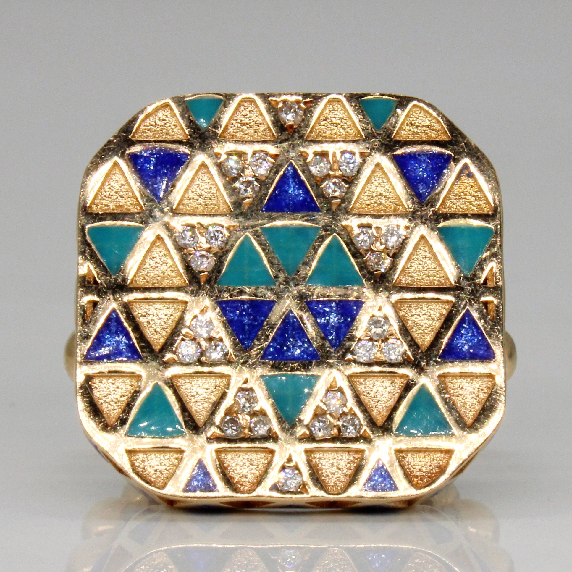 Diamond Geometric Pattern Ring | 0.13ctw | SZ 5.25 |