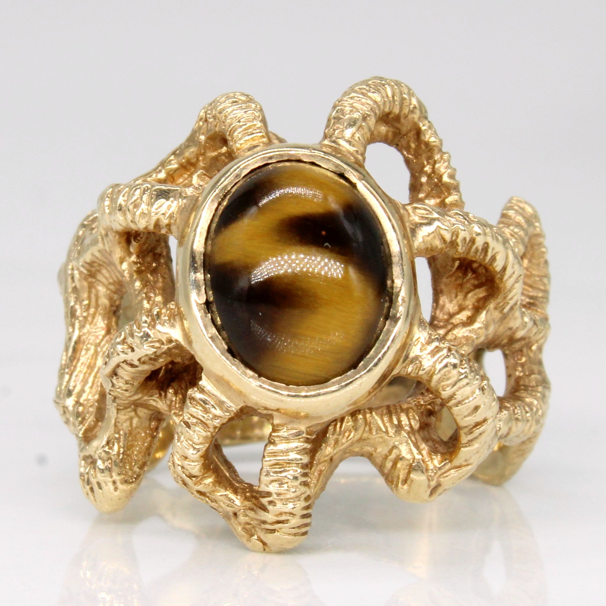 Tiger's Eye Quartz Abstract Ring | 2.05ct | SZ 7.25 |