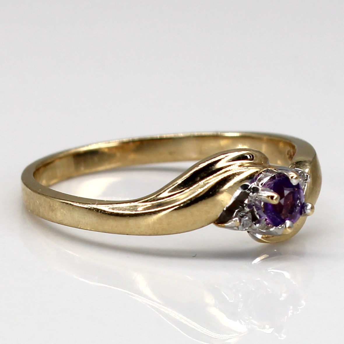 Bypass Amethyst & Diamond Ring | 0.05ct | 0.012ctw | SZ 5.75 |