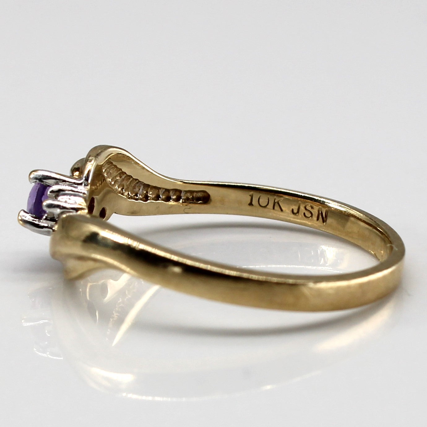 Bypass Amethyst & Diamond Ring | 0.05ct | 0.012ctw | SZ 5.75 |