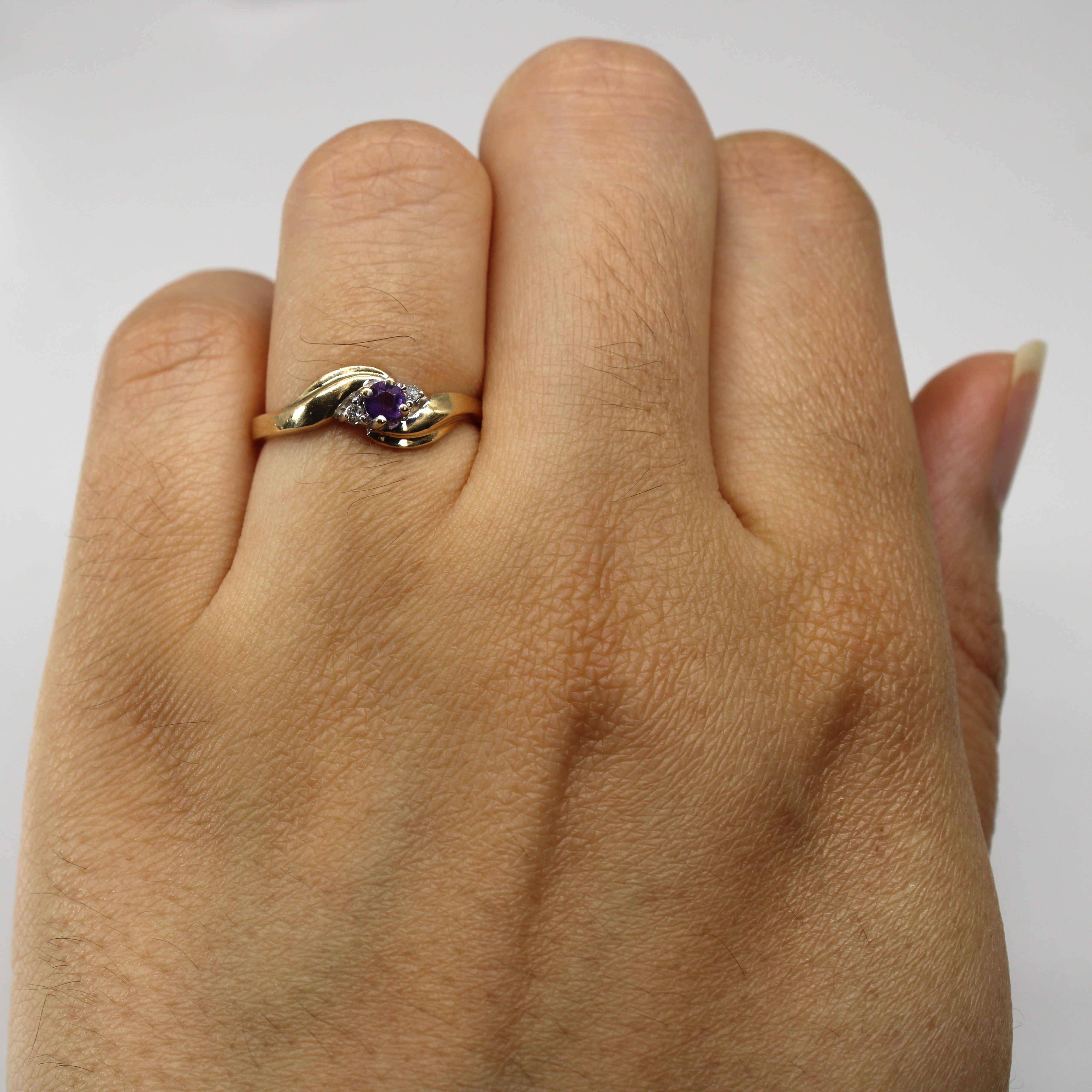 Bypass Amethyst & Diamond Ring | 0.05ct | 0.012ctw | SZ 5.75 |