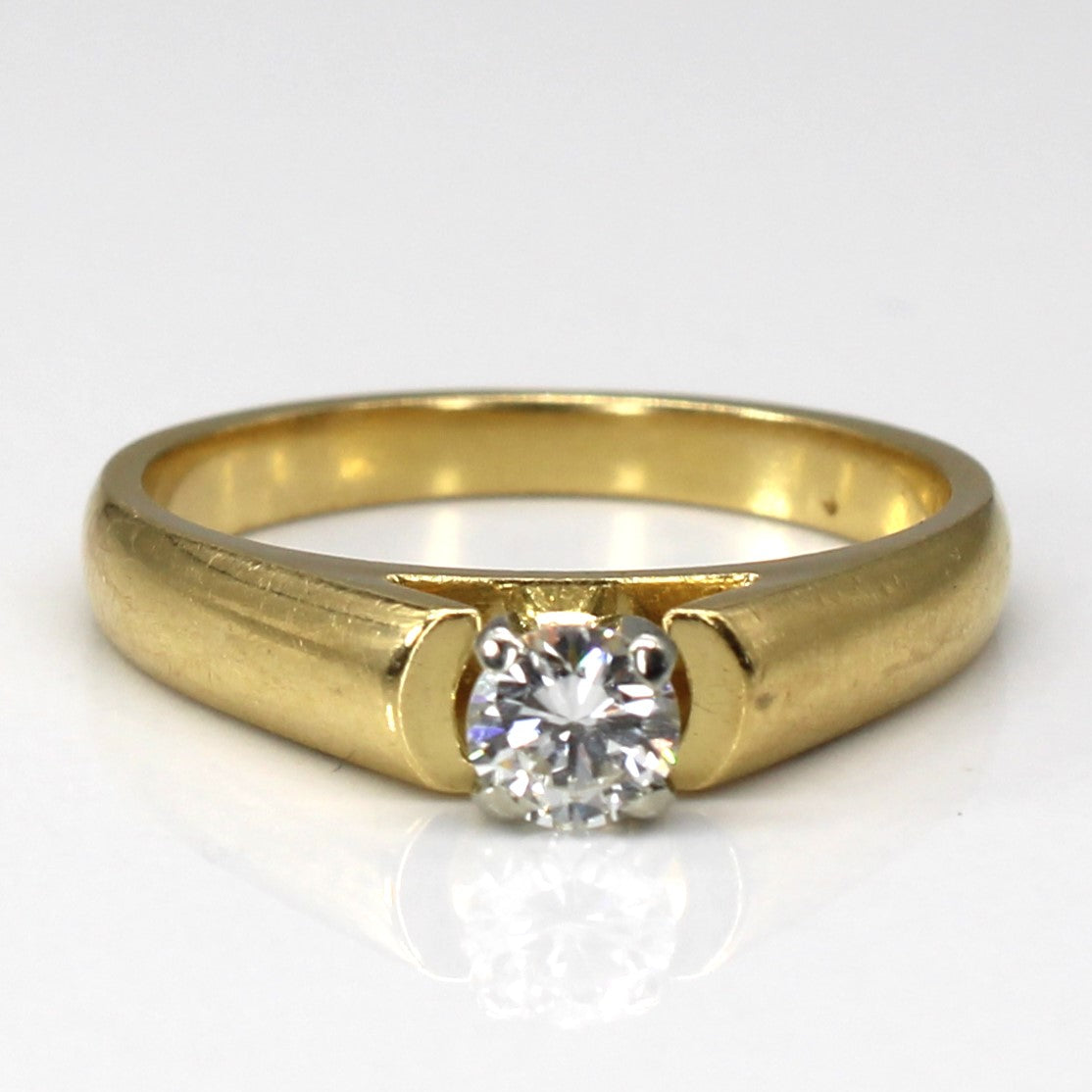 18k Solitaire Diamond Yellow Gold Ring | 0.32ct VS1 H/I | SZ 7.5 |
