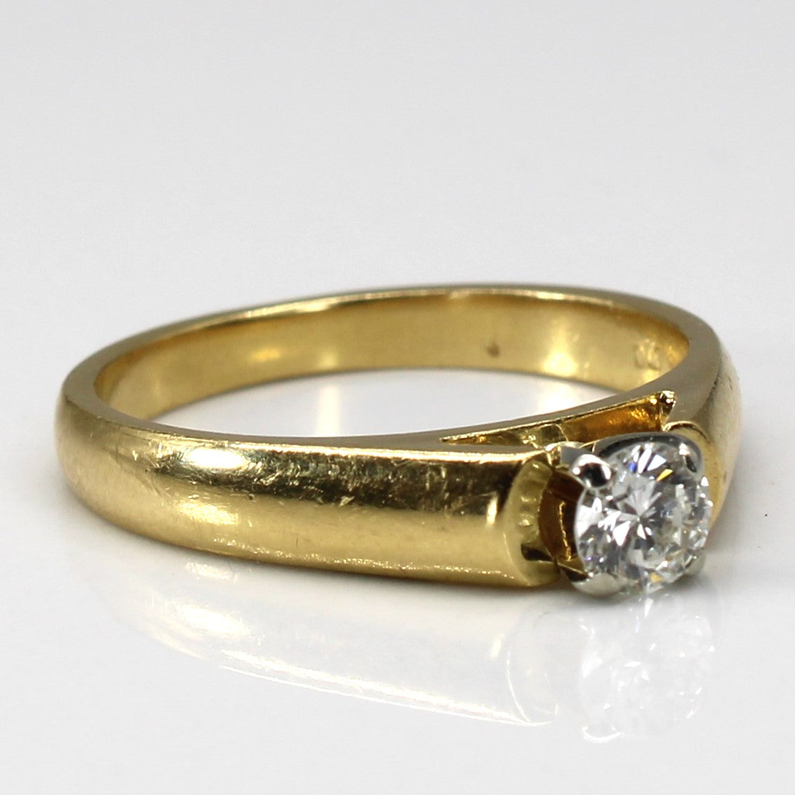 18k Solitaire Diamond Yellow Gold Ring | 0.32ct VS1 H/I | SZ 7.5 |