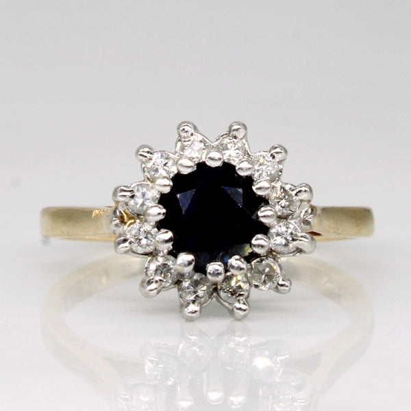 Sapphire & Diamond Halo Ring | 0.70ct, 0.12ctw | SZ 4 |