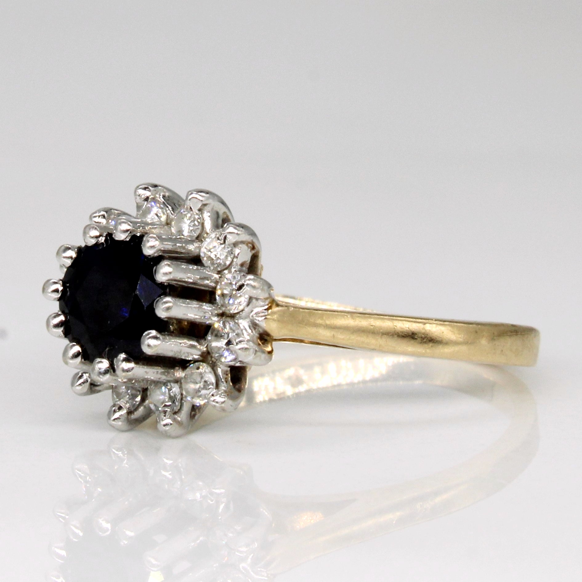Sapphire & Diamond Halo Ring | 0.70ct, 0.12ctw | SZ 4 |