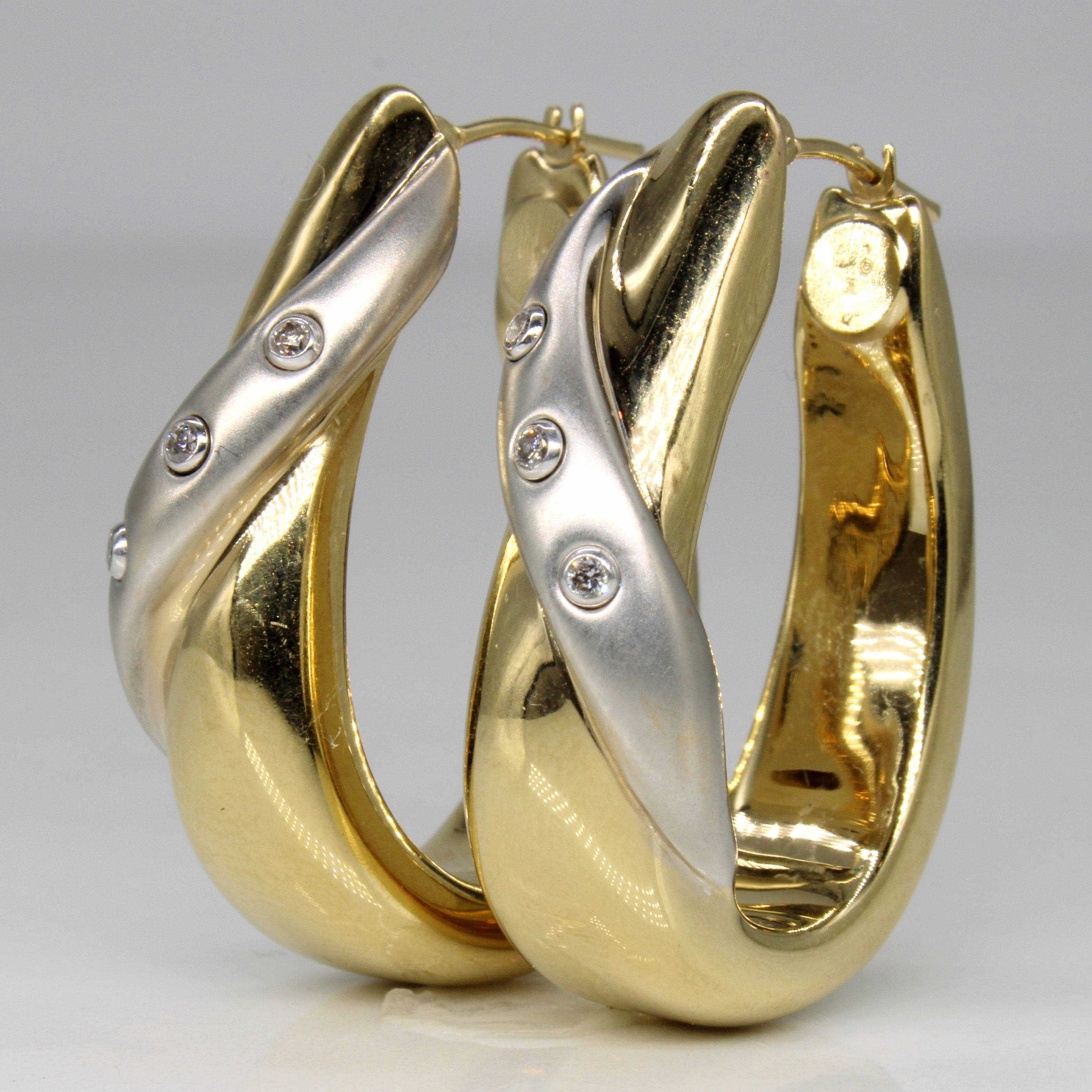 Large Diamond Hoop Earrings | 0.06ctw |