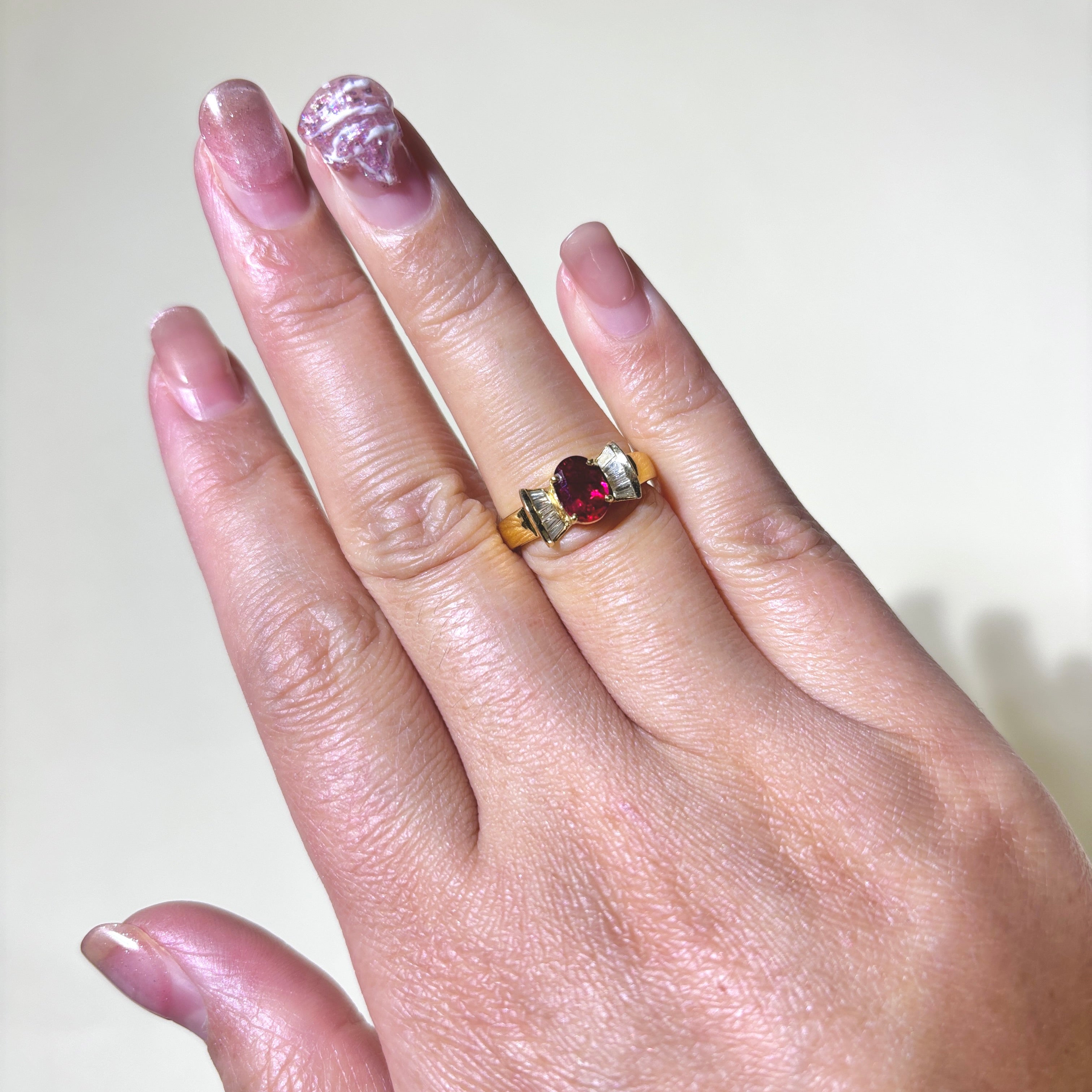 18K Yellow Gold Ruby & Diamond Ring | 0.81ct, 0.33ctw | SZ 5