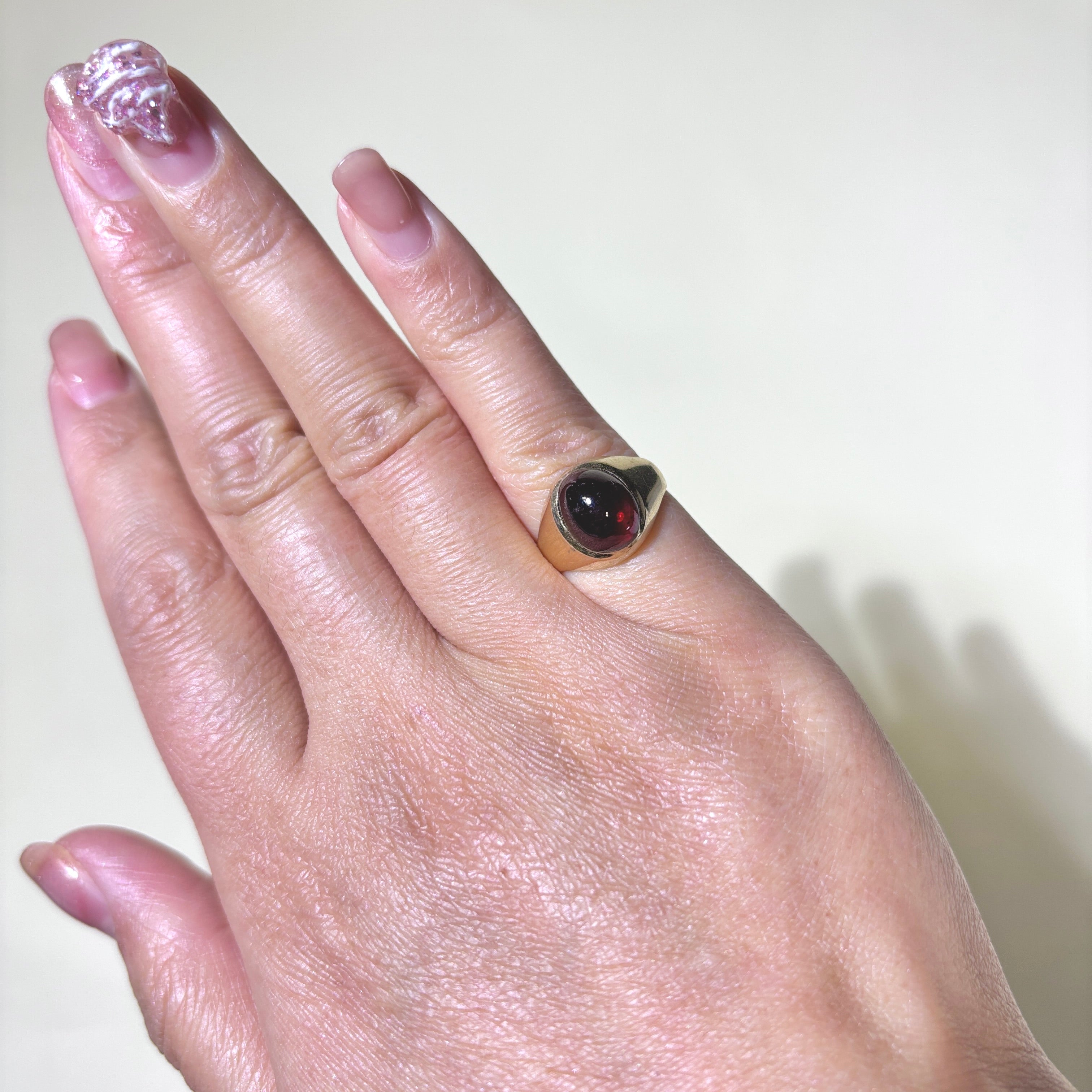 1963 London Bezel Set Cabochon Cut Tourmaline Ring | 2.80ct | SZ 4.75