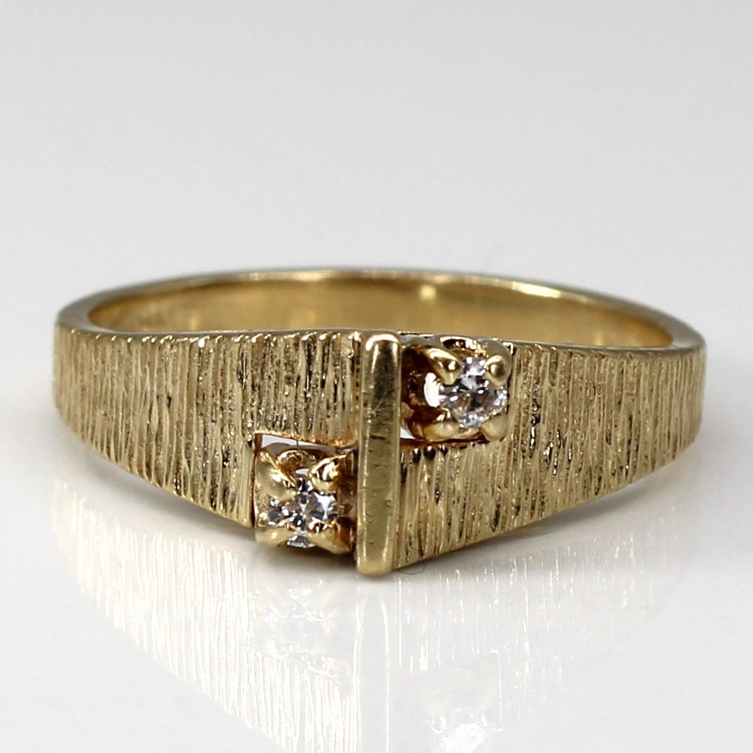 Brushed Gold Diamond Ring | 0.06ctw | SZ 6.5 |