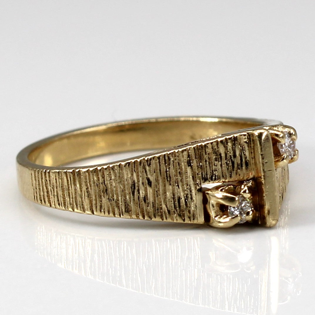 Brushed Gold Diamond Ring | 0.06ctw | SZ 6.5 |