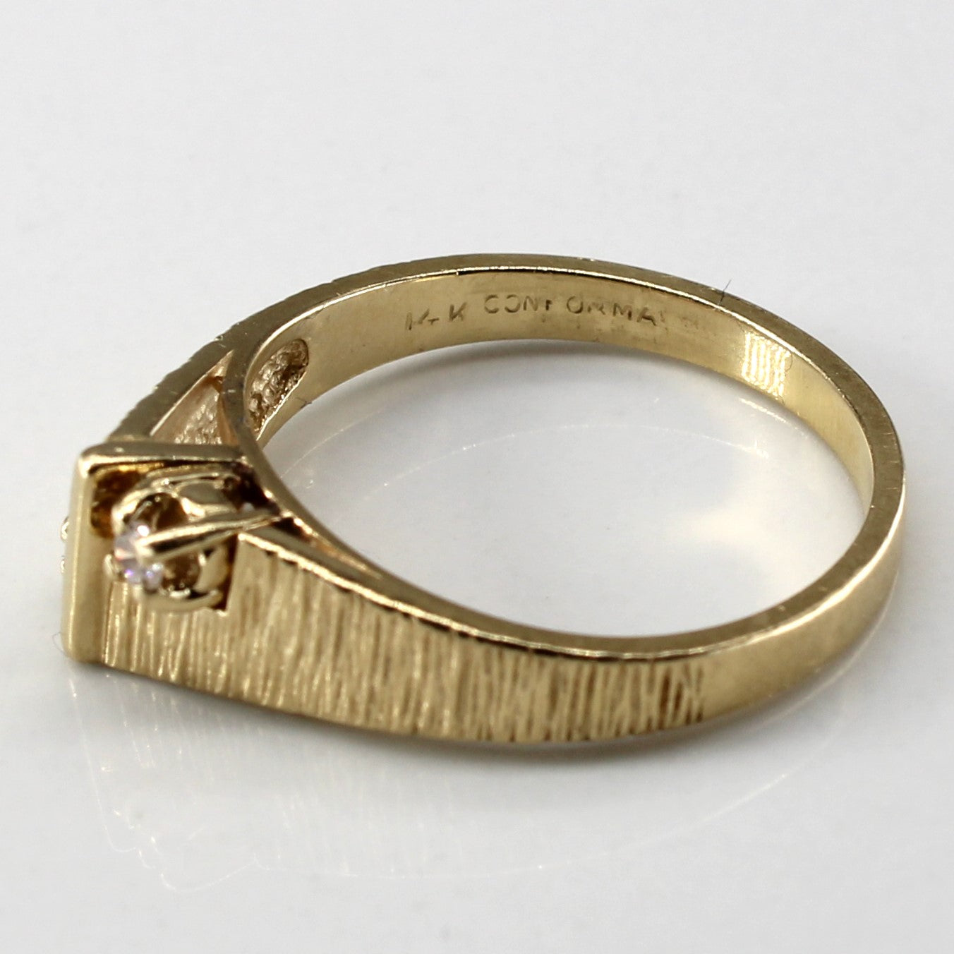 Brushed Gold Diamond Ring | 0.06ctw | SZ 6.5 |